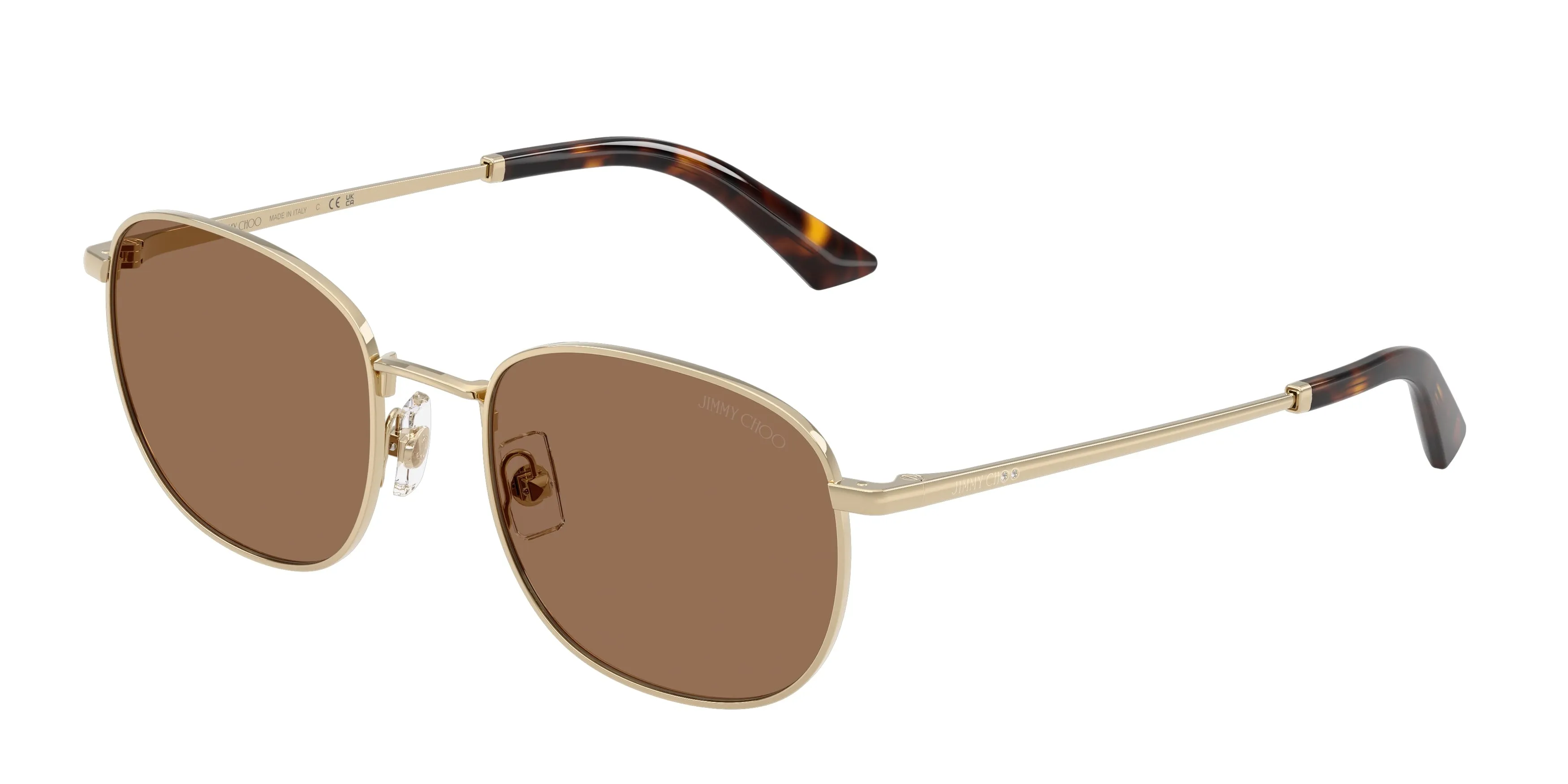 Jimmy Choo JC4025B 300673 Occhiali da sole Metallo Oro Marrone Pantos Normale - immagine 1