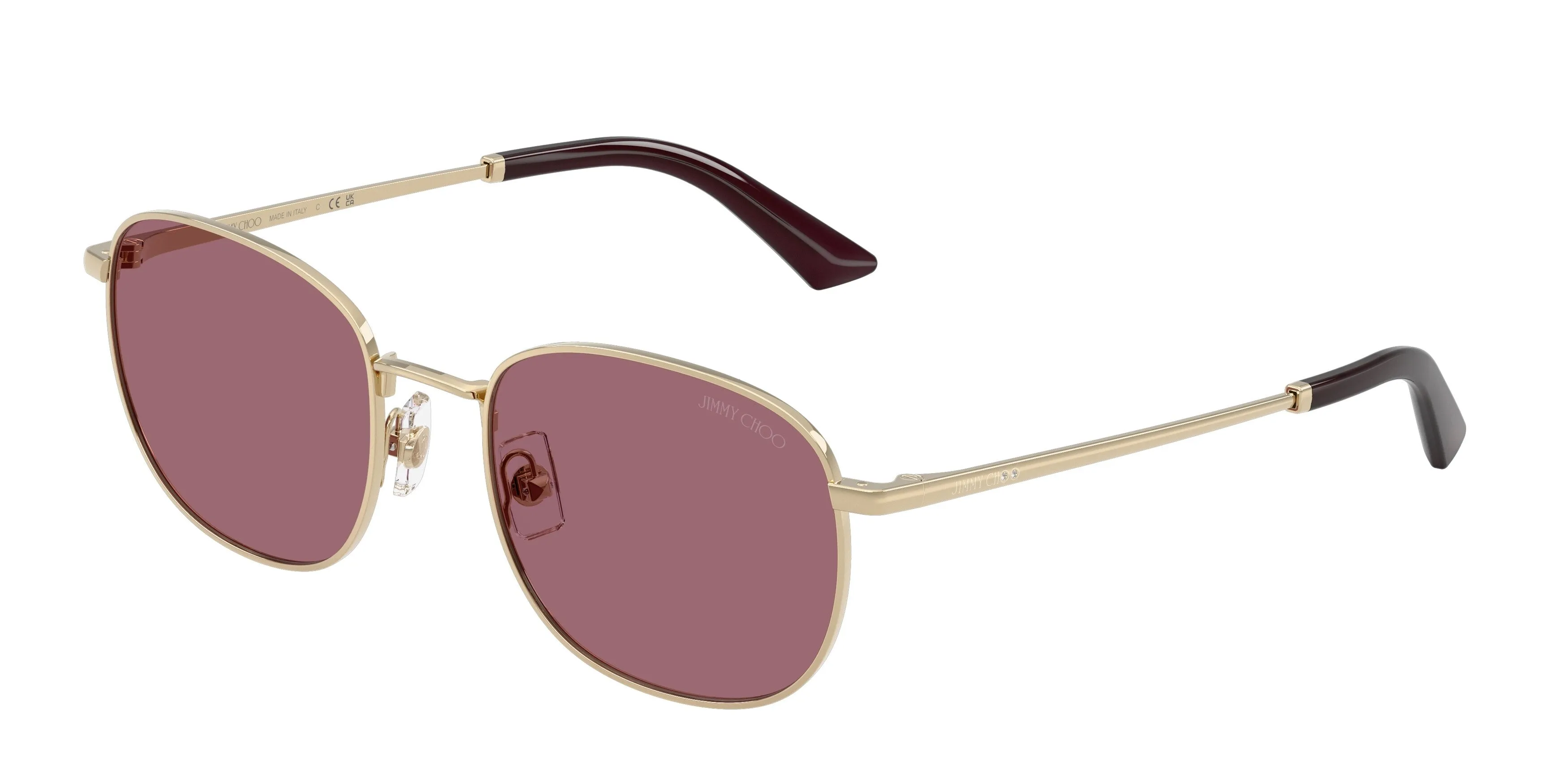 Jimmy Choo JC4025B 30061A Occhiali da sole Metallo Oro Viola Pantos Normale - immagine 1