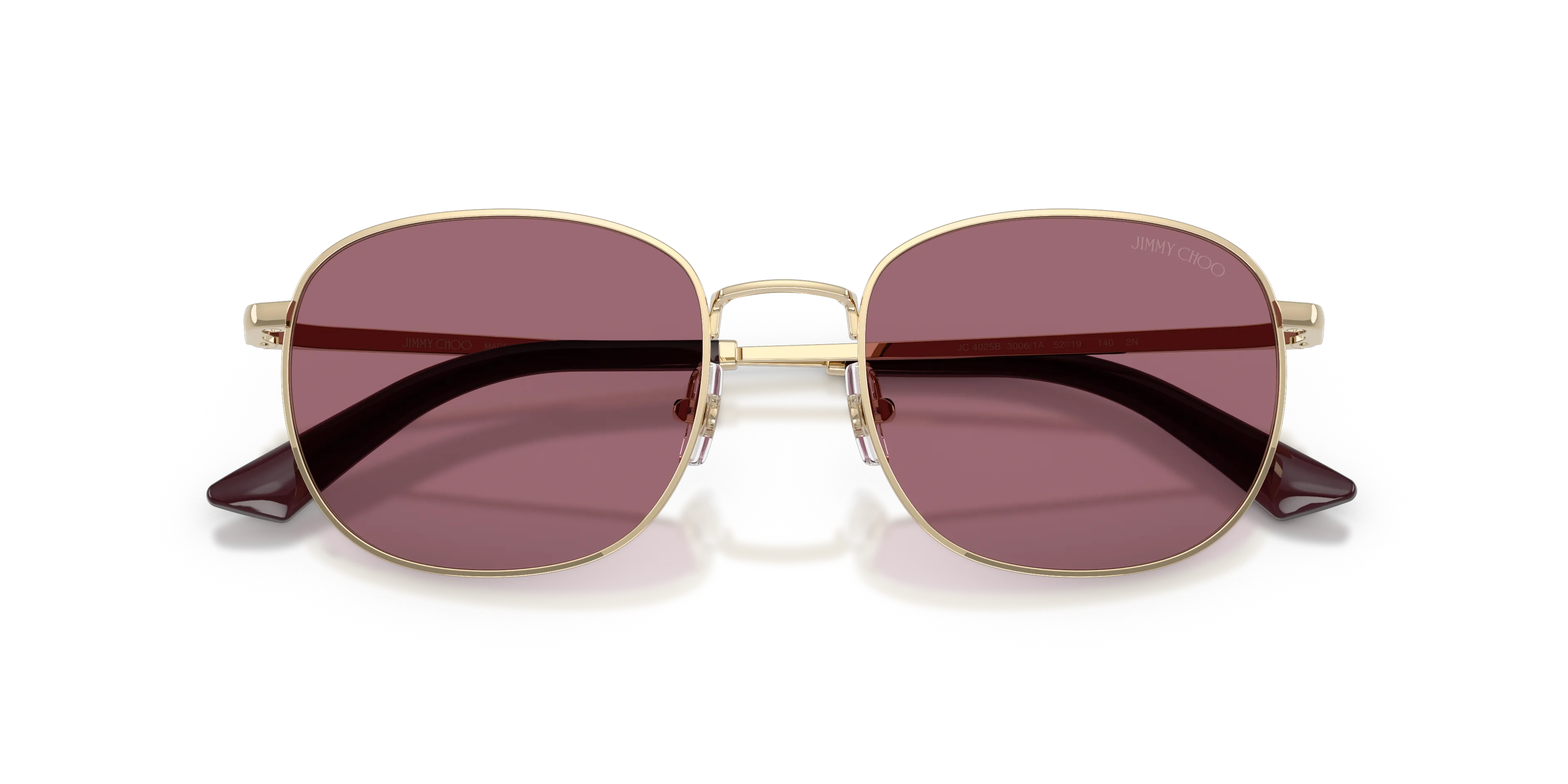 Jimmy Choo JC4025B 30061A Occhiali da sole Metallo Oro Viola Pantos Normale - immagine 2