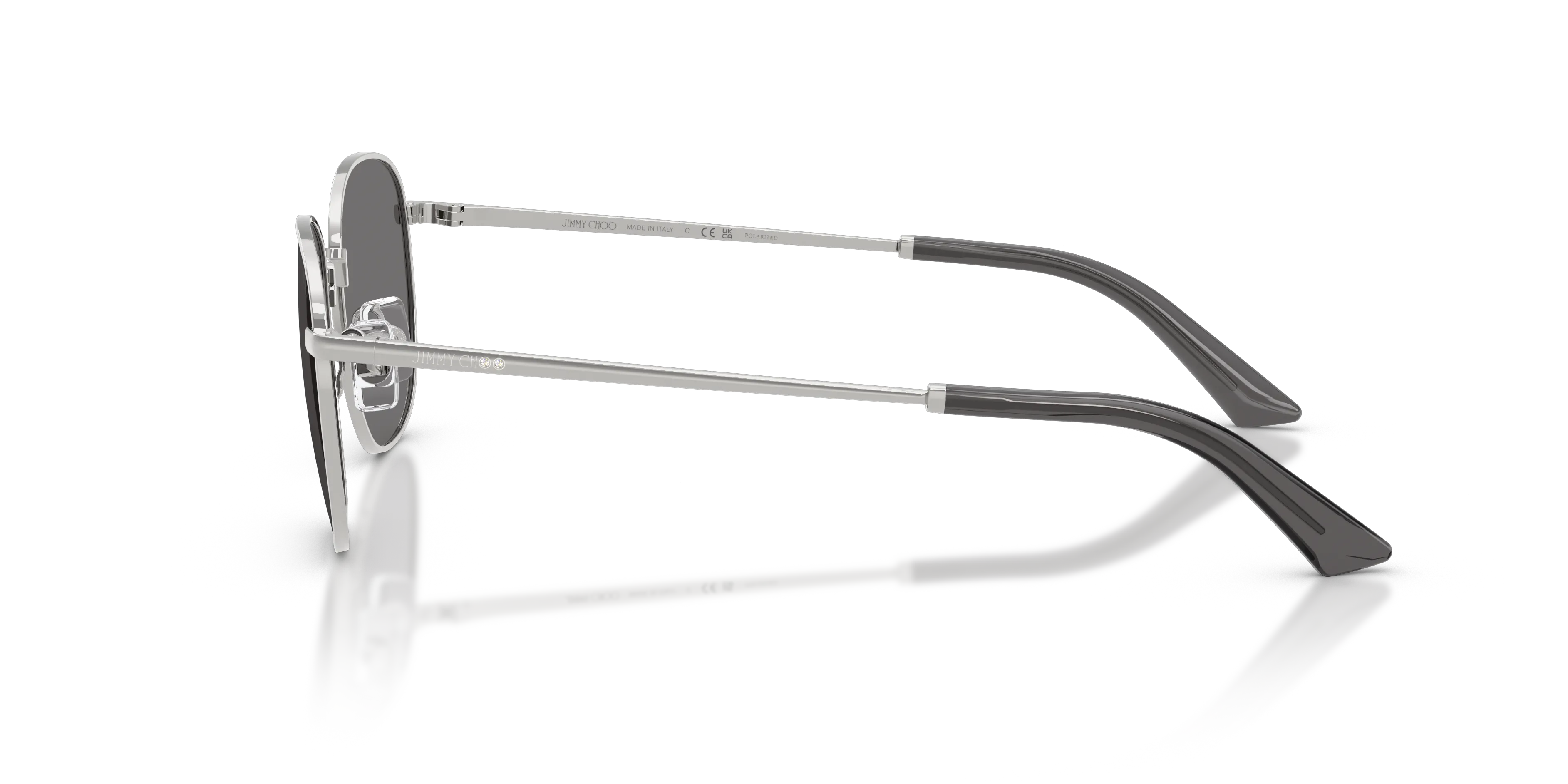 Jimmy Choo JC4025B 300281 Occhiali da sole Metallo Argento Grigio Pantos Polarizzata - immagine 4