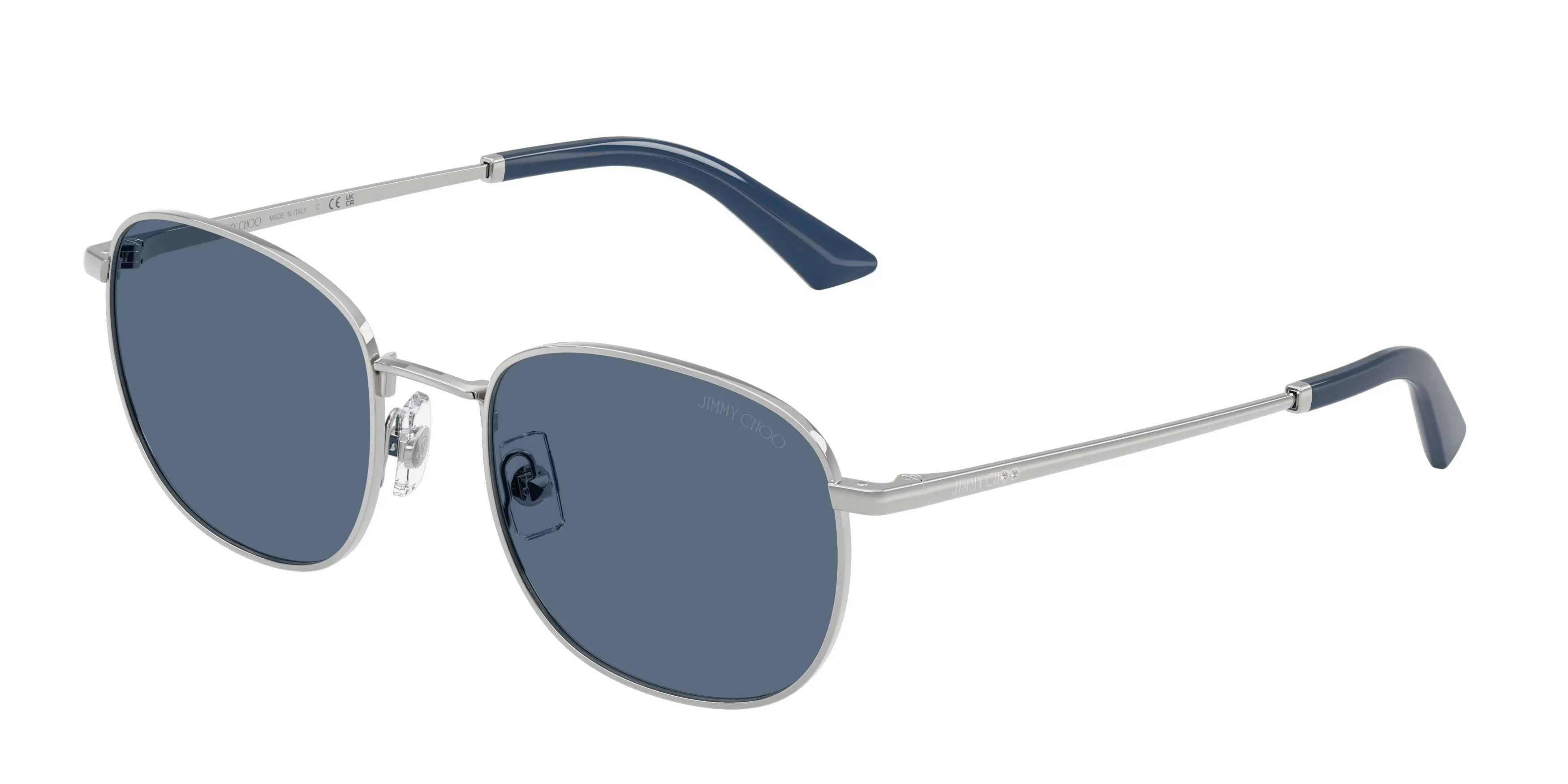 Jimmy Choo JC4025B 300280 Occhiali da sole Metallo Argento Blu Pantos Normale - immagine 1
