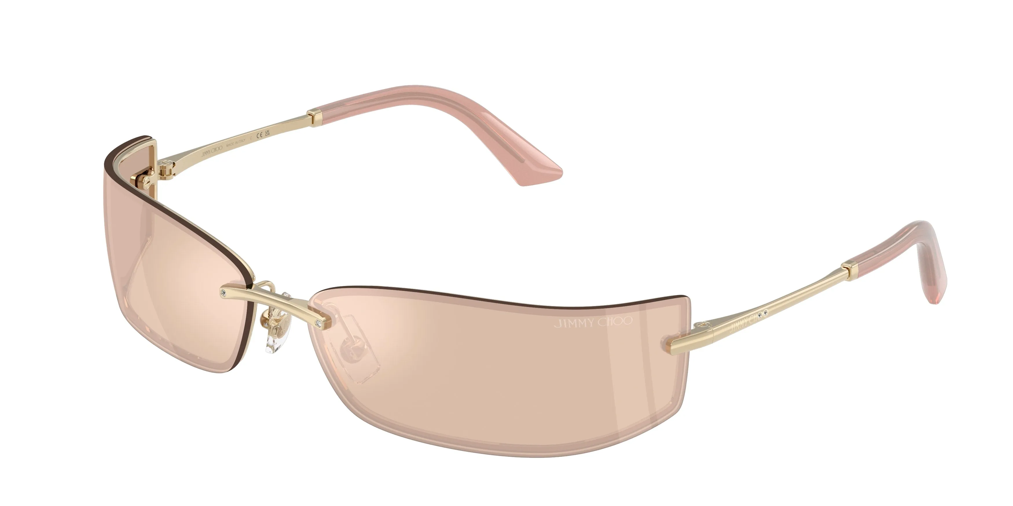 Jimmy Choo JC4024B 3006AK Occhiali da sole Metallo Oro Rosa Squadrata Normale - immagine 1