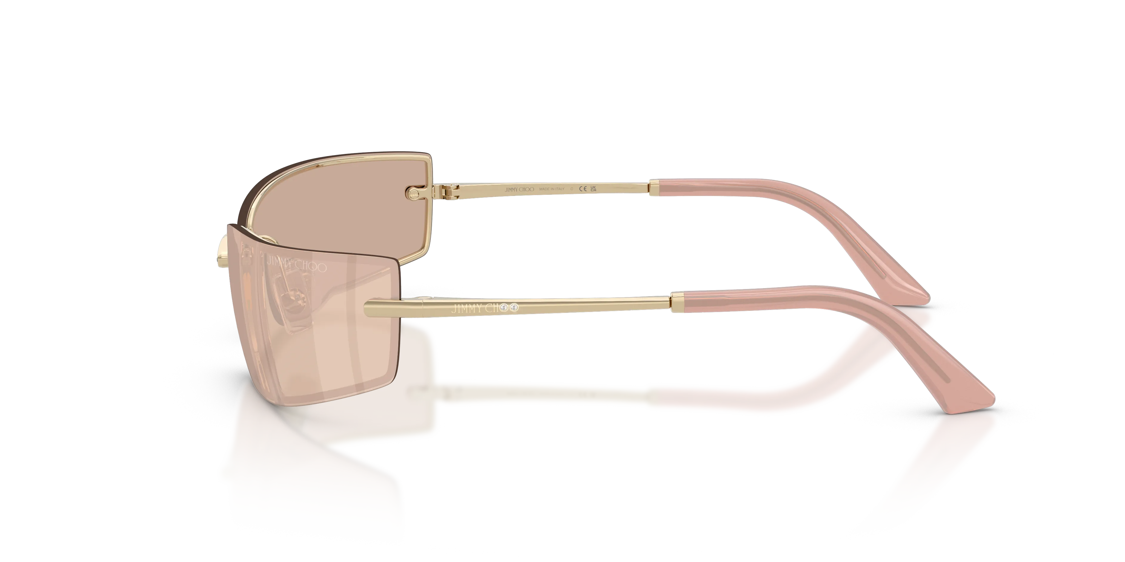 Jimmy Choo JC4024B 3006AK Occhiali da sole Metallo Oro Rosa Squadrata Normale - immagine 4