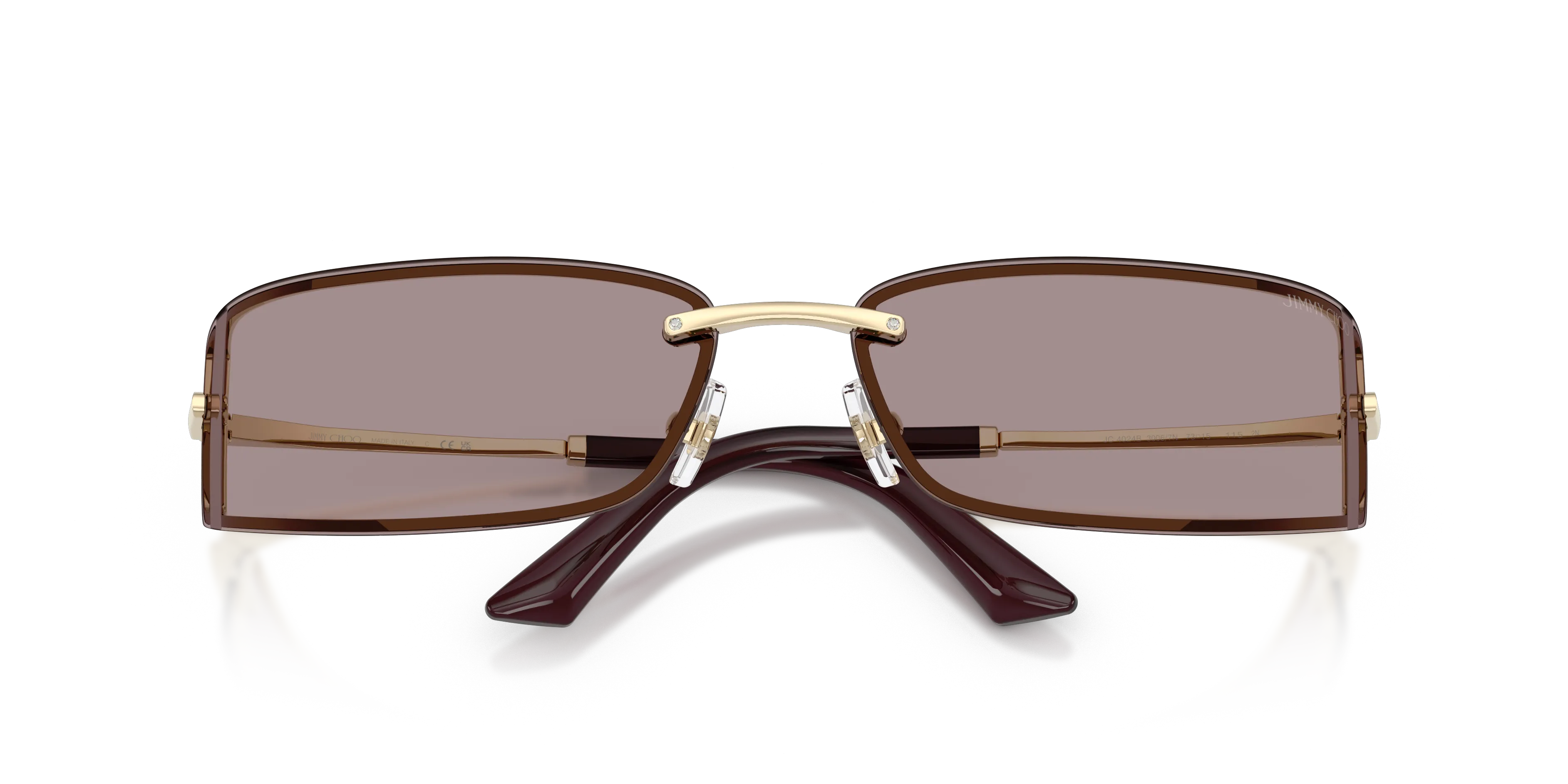 Jimmy Choo JC4024B 30067N Occhiali da sole Metallo Oro Marrone Squadrata Normale - immagine 2