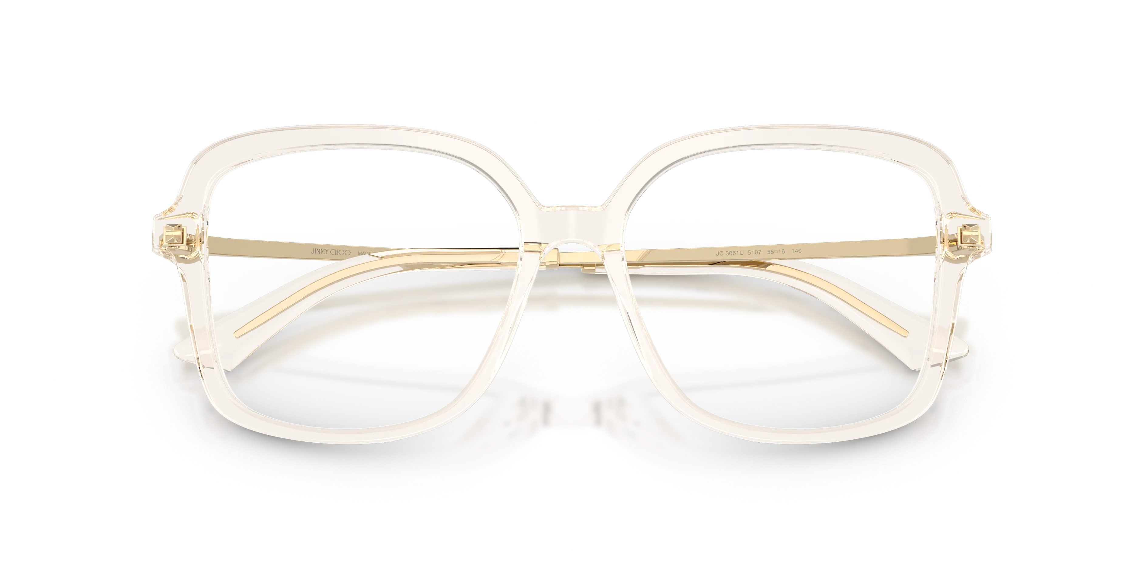 Jimmy Choo JC3061U 5107 Montature da vista Acetato Marrone Trasparente Squadrata Normale - immagine 2