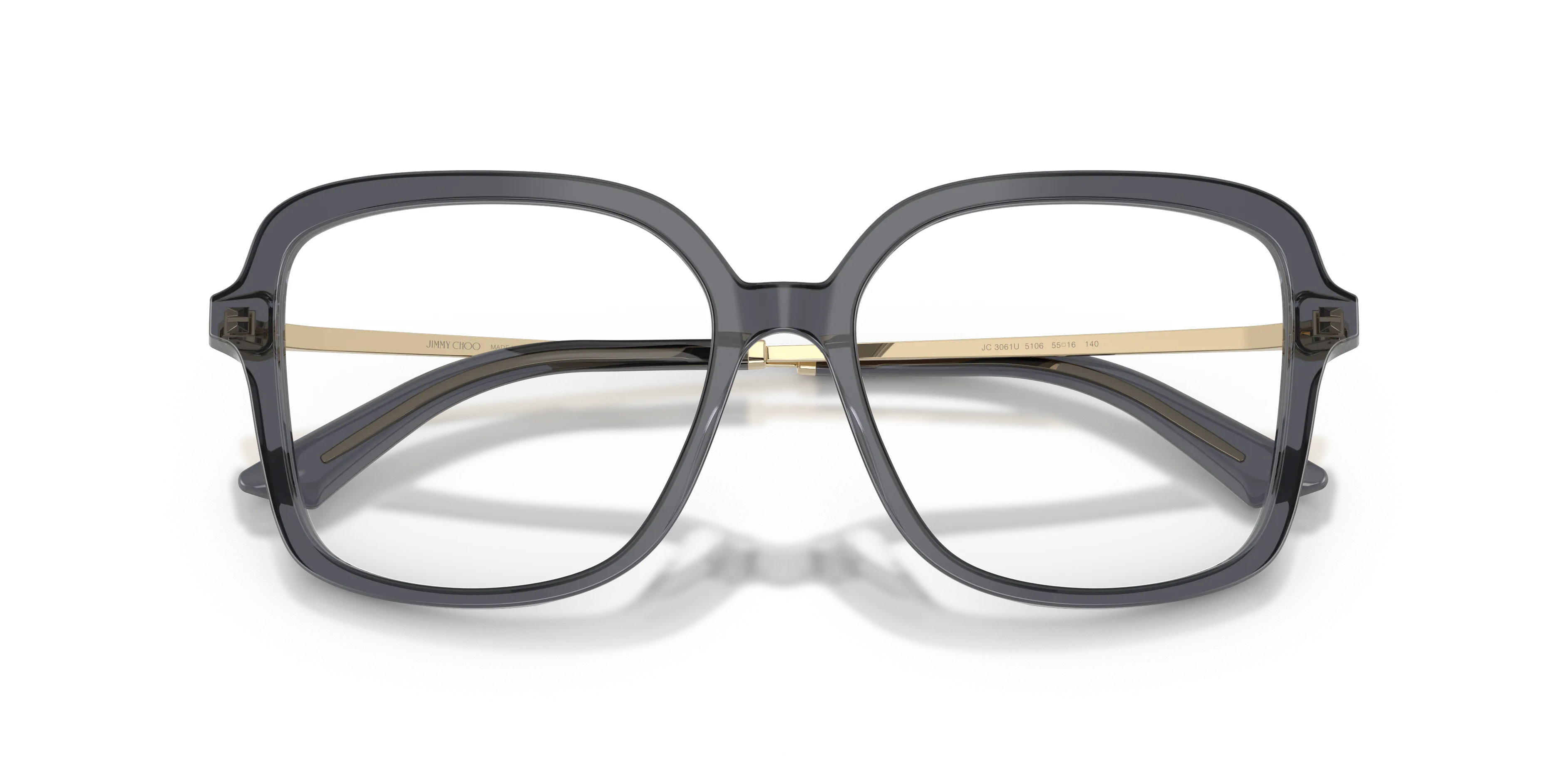 Jimmy Choo JC3061U 5106 Montature da vista Acetato Grigio Trasparente Squadrata Normale - immagine 2