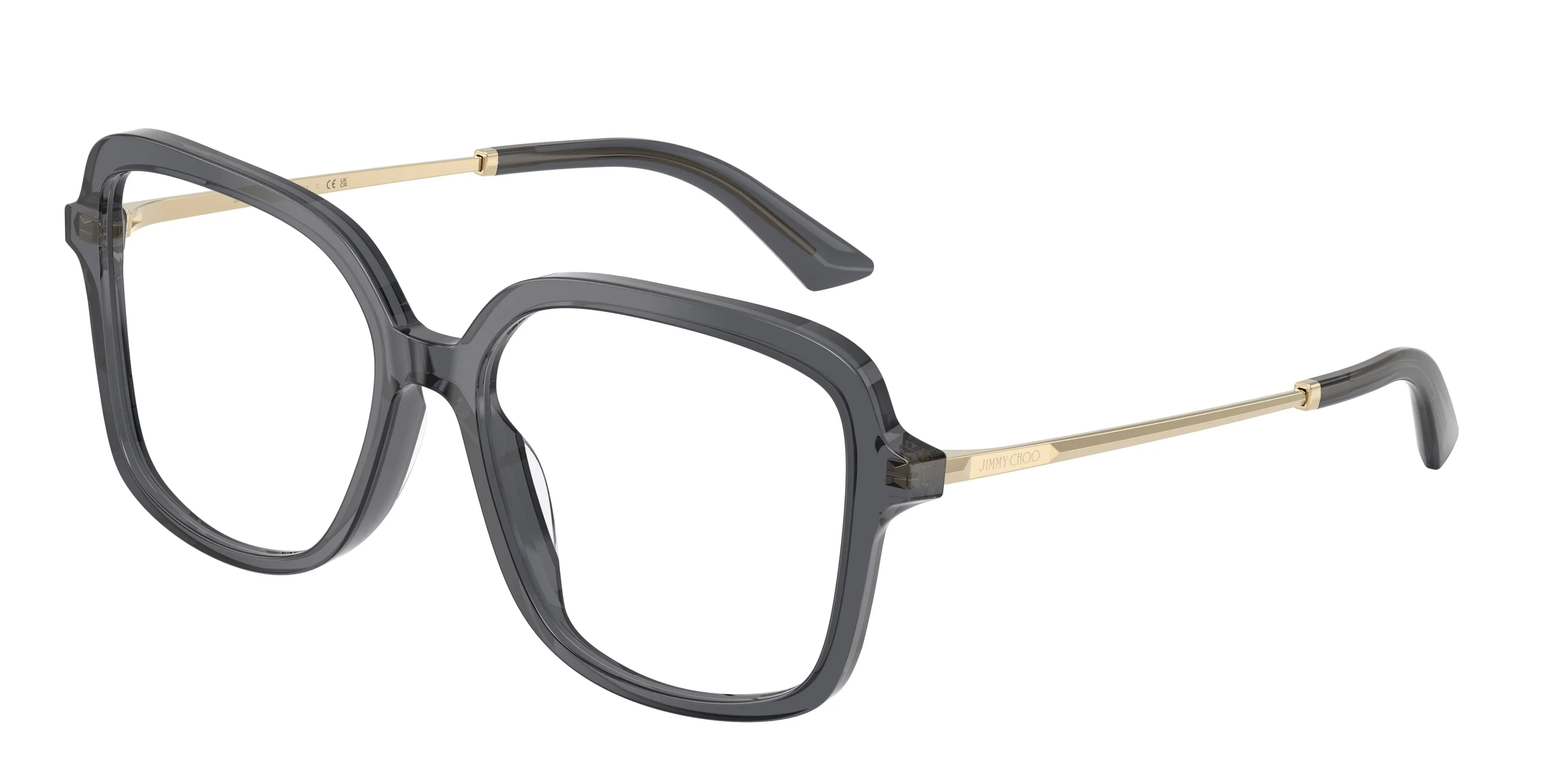 Jimmy Choo JC3061U 5106 Montature da vista Acetato Grigio Trasparente Squadrata Normale - immagine 1