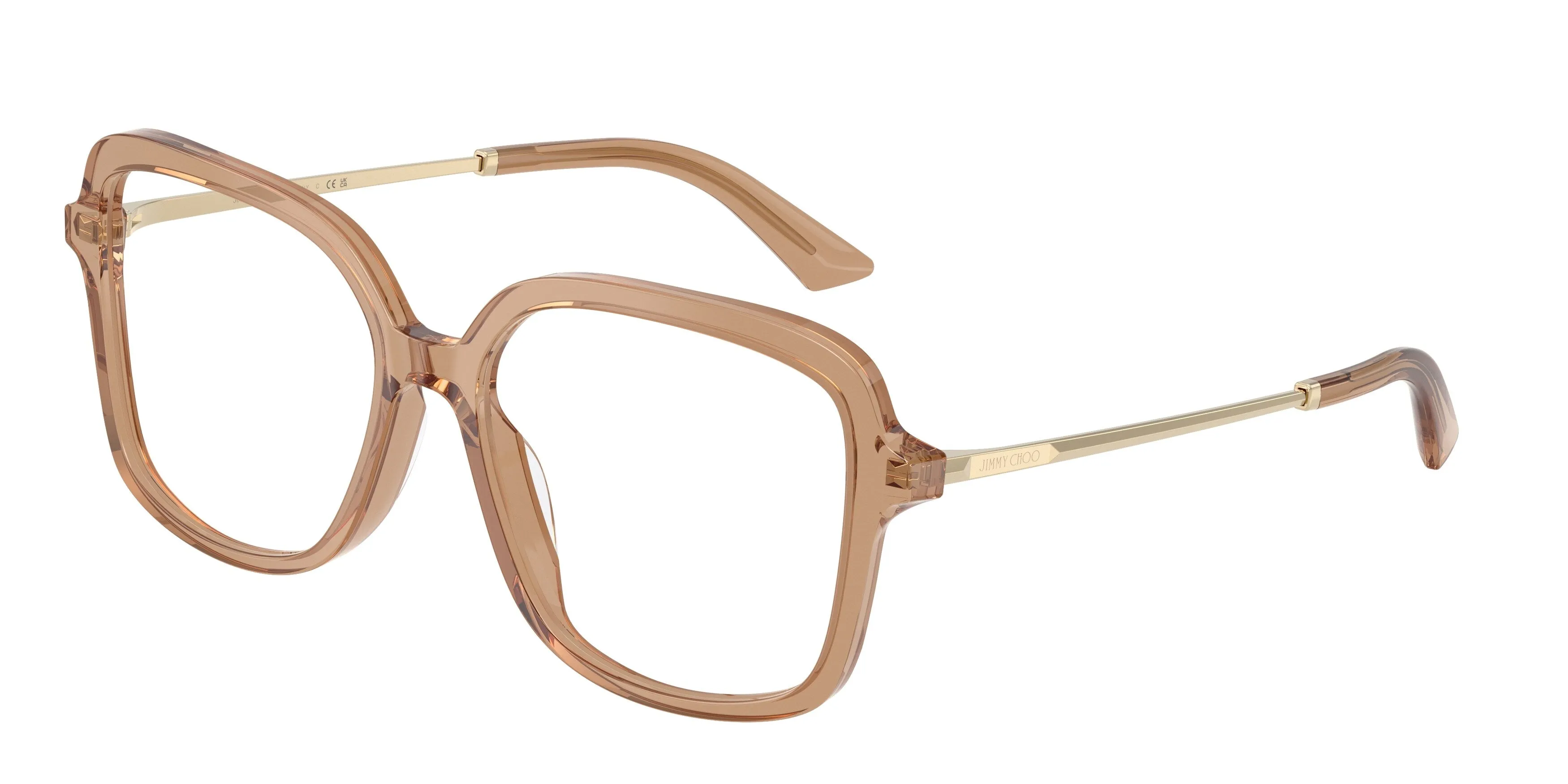 Jimmy Choo JC3061U 5076 Montature da vista Acetato Marrone Trasparente Squadrata Normale - immagine 1