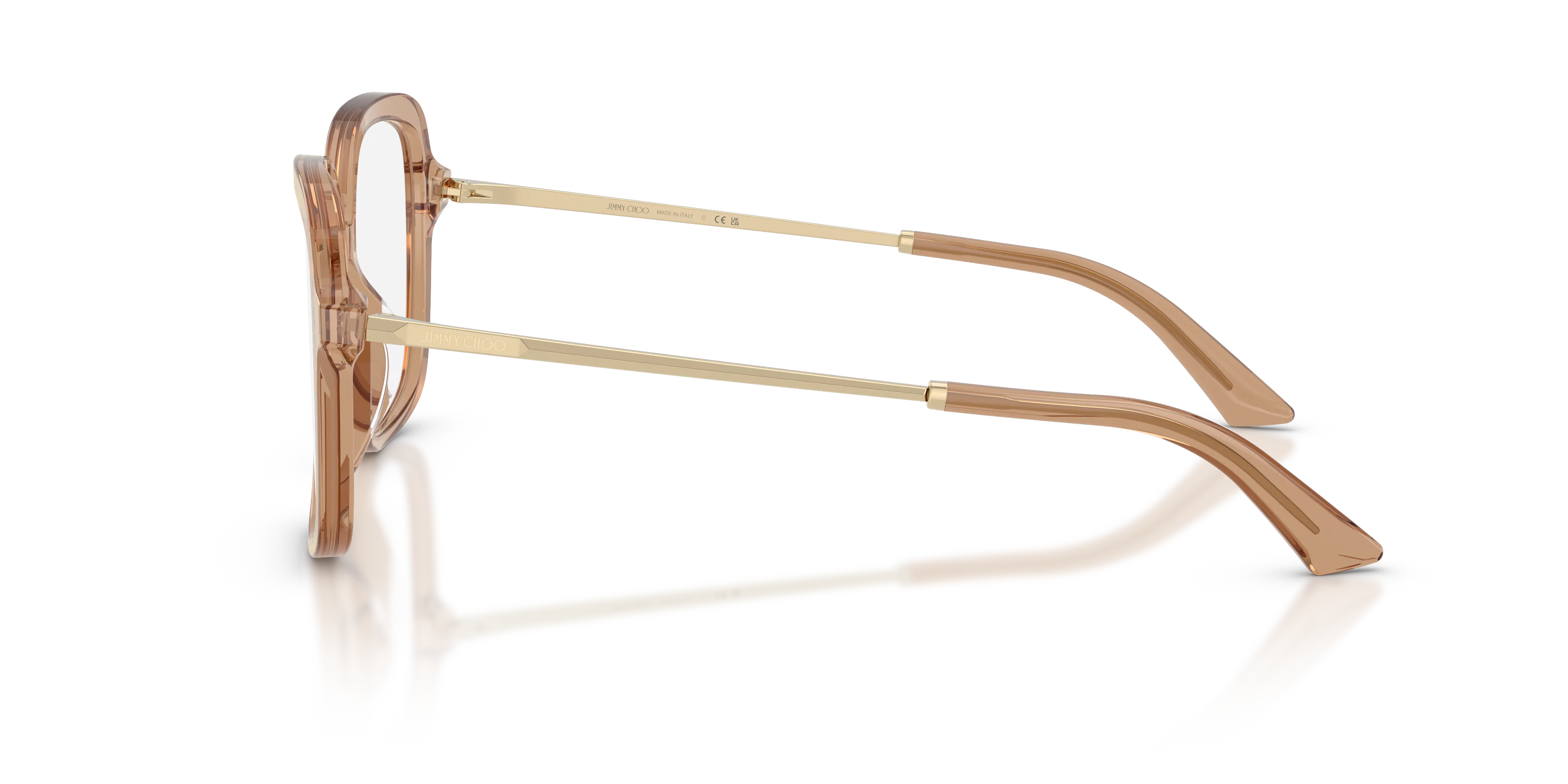 Jimmy Choo JC3061U 5076 Montature da vista Acetato Marrone Trasparente Squadrata Normale - immagine 4