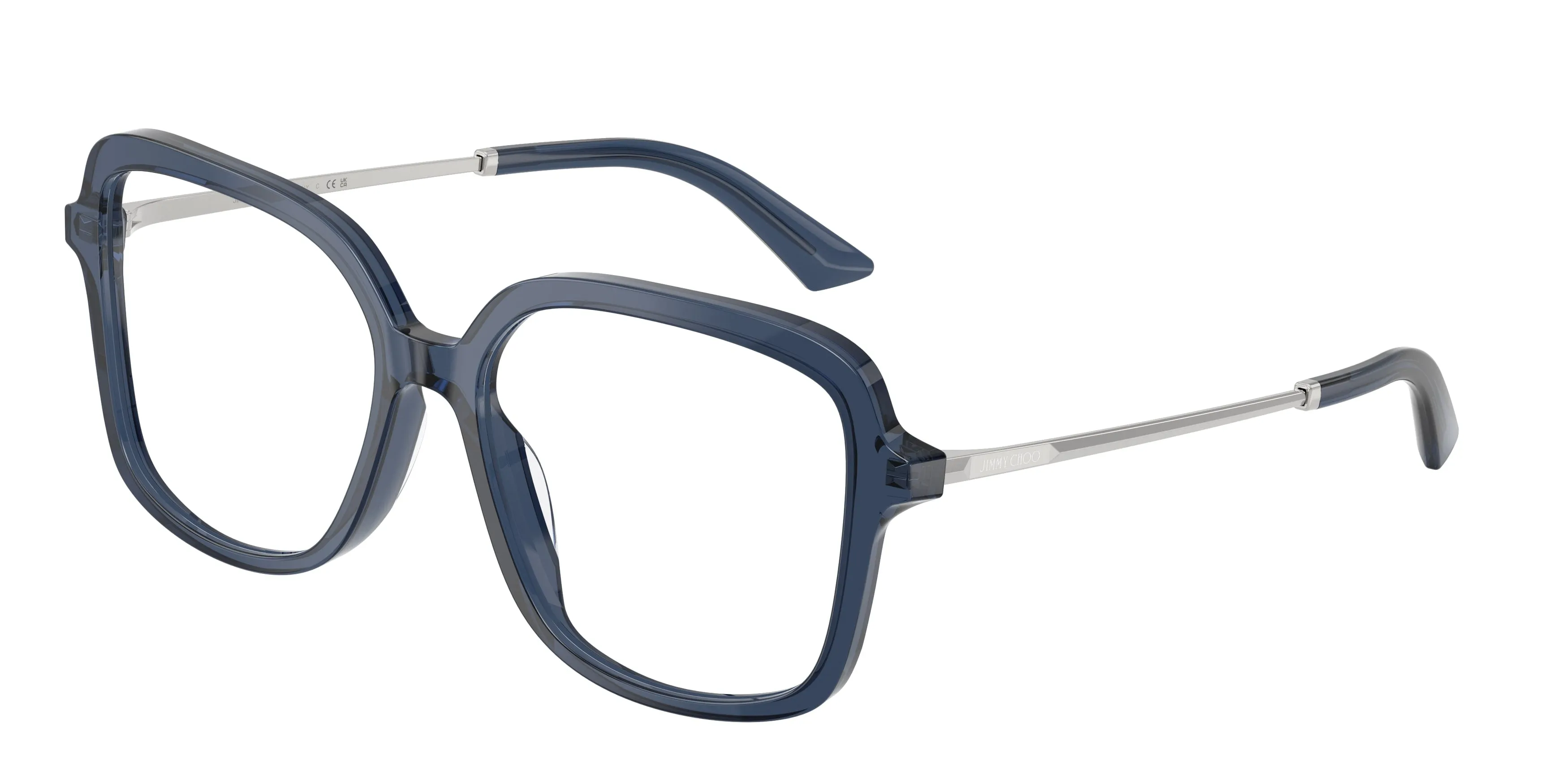 Jimmy Choo JC3061U 5035 Montature da vista Acetato Blu Trasparente Squadrata Normale - immagine 1