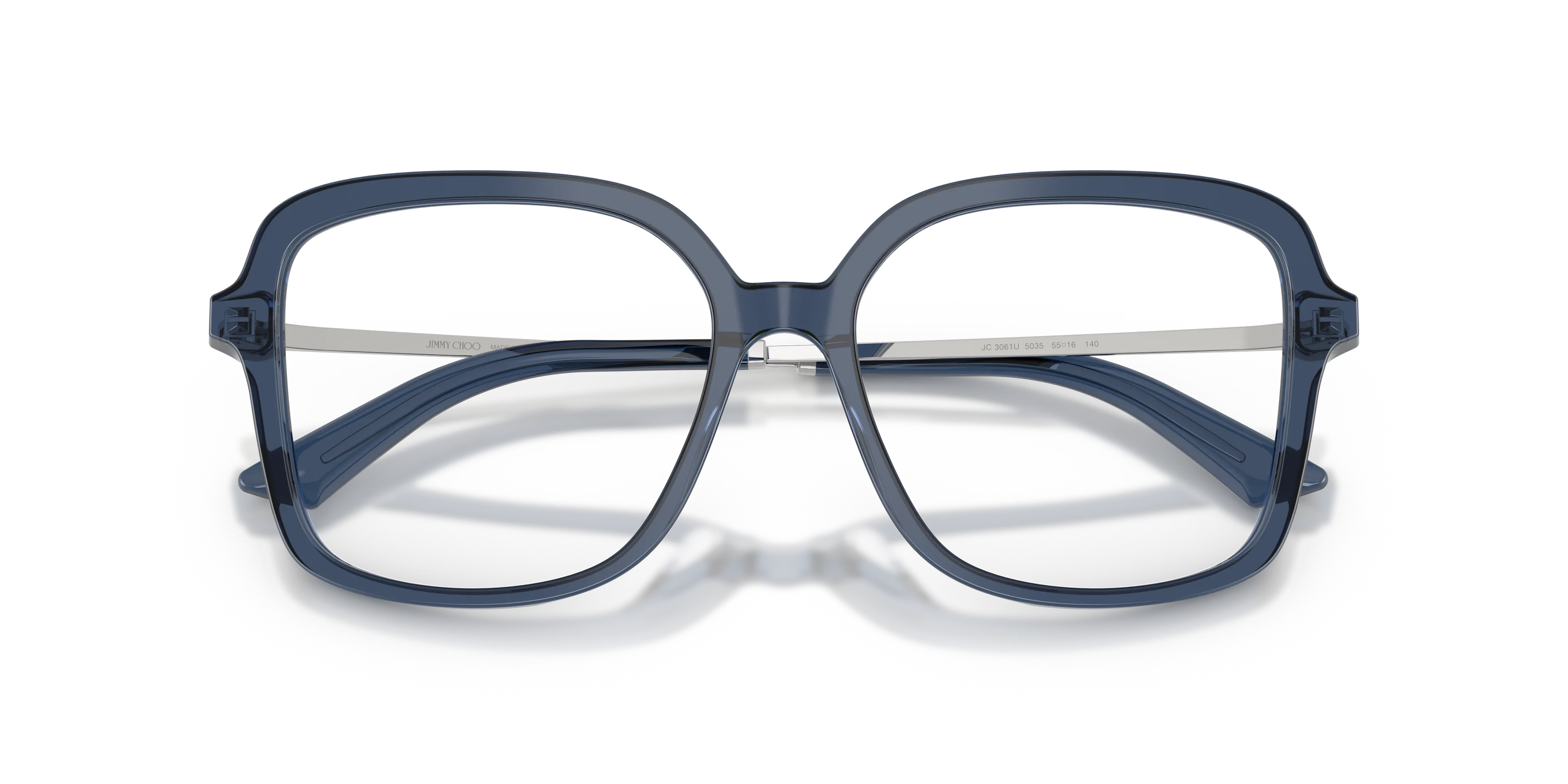 Jimmy Choo JC3061U 5035 Montature da vista Acetato Blu Trasparente Squadrata Normale - immagine 2