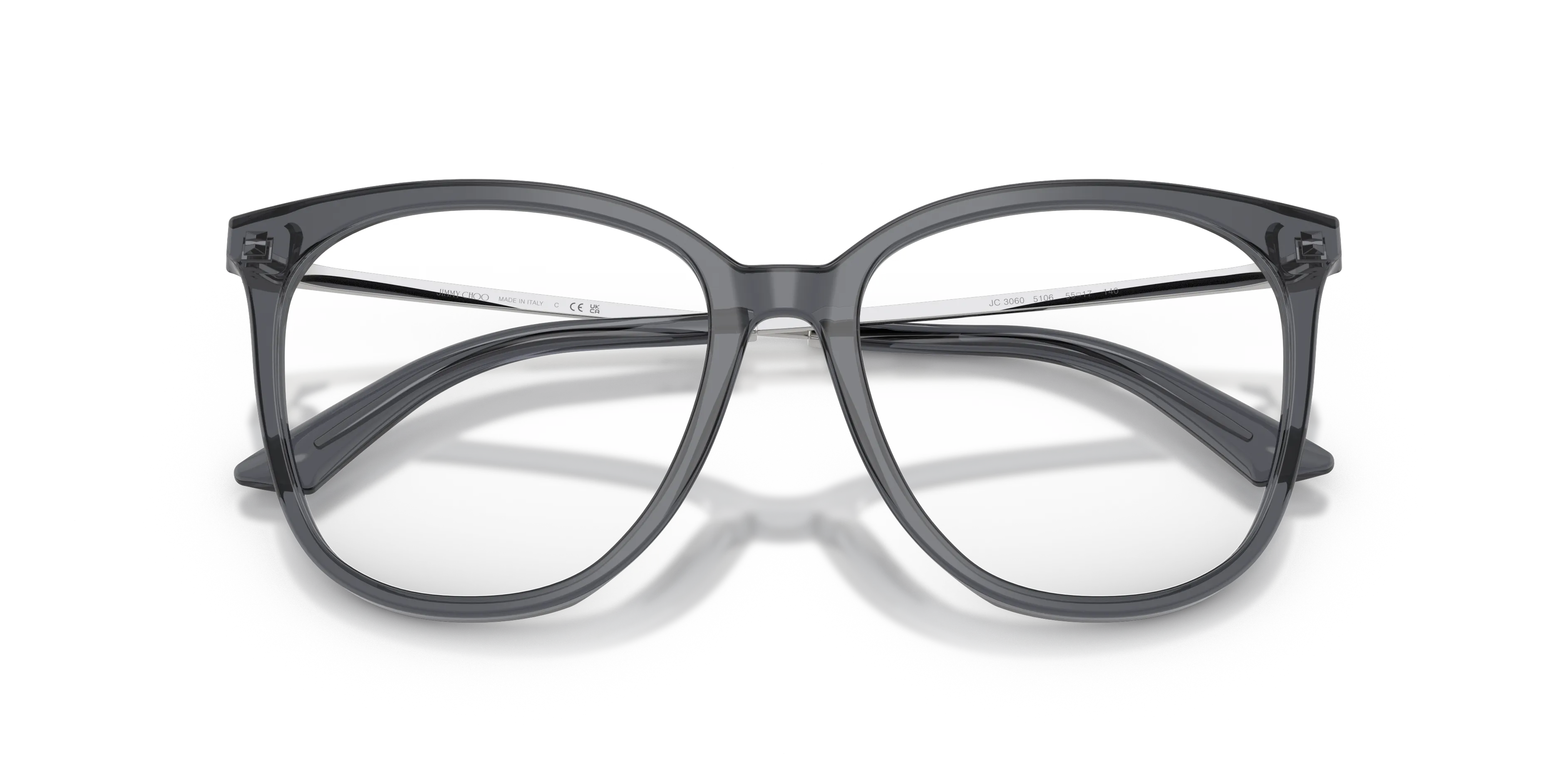 Jimmy Choo JC3060 5106 Montature da vista Acetato Grigio Trasparente Pantos Normale - immagine 2