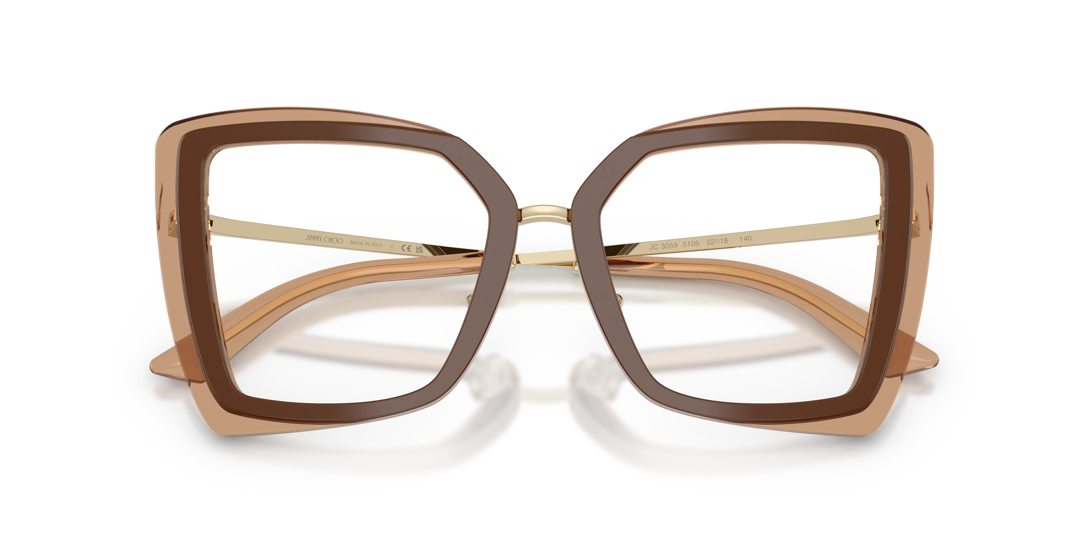 Jimmy Choo JC3059 5105 Montature da vista Acetato Marrone Trasparente Farfalla Normale - immagine 2