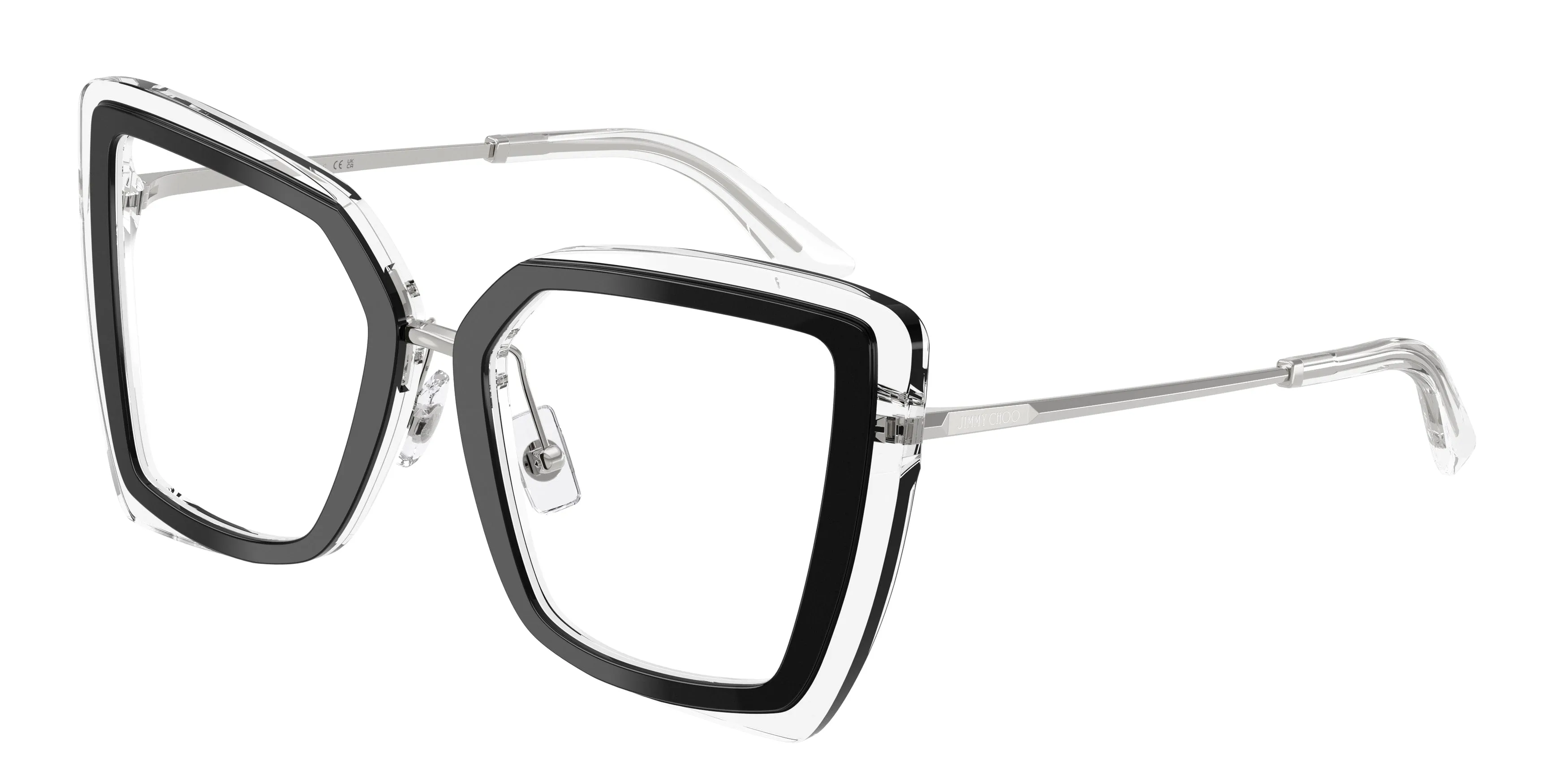 Jimmy Choo JC3059 5102 Montature da vista Acetato Nero Trasparente Farfalla Normale - immagine 1