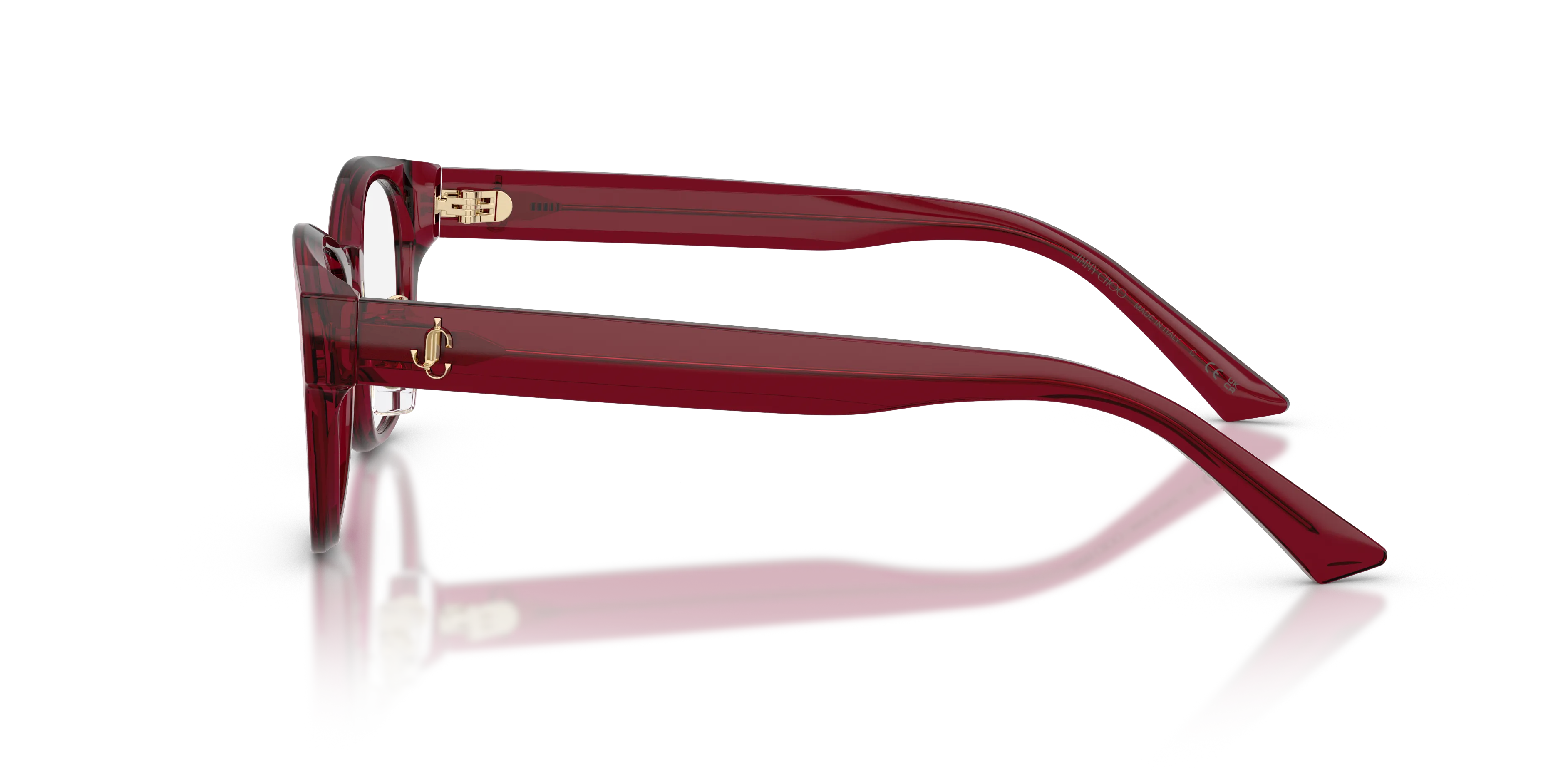 Jimmy Choo JC3058D 5062 Montature da vista Acetato Rosso Trasparente Pantos Normale - immagine 4