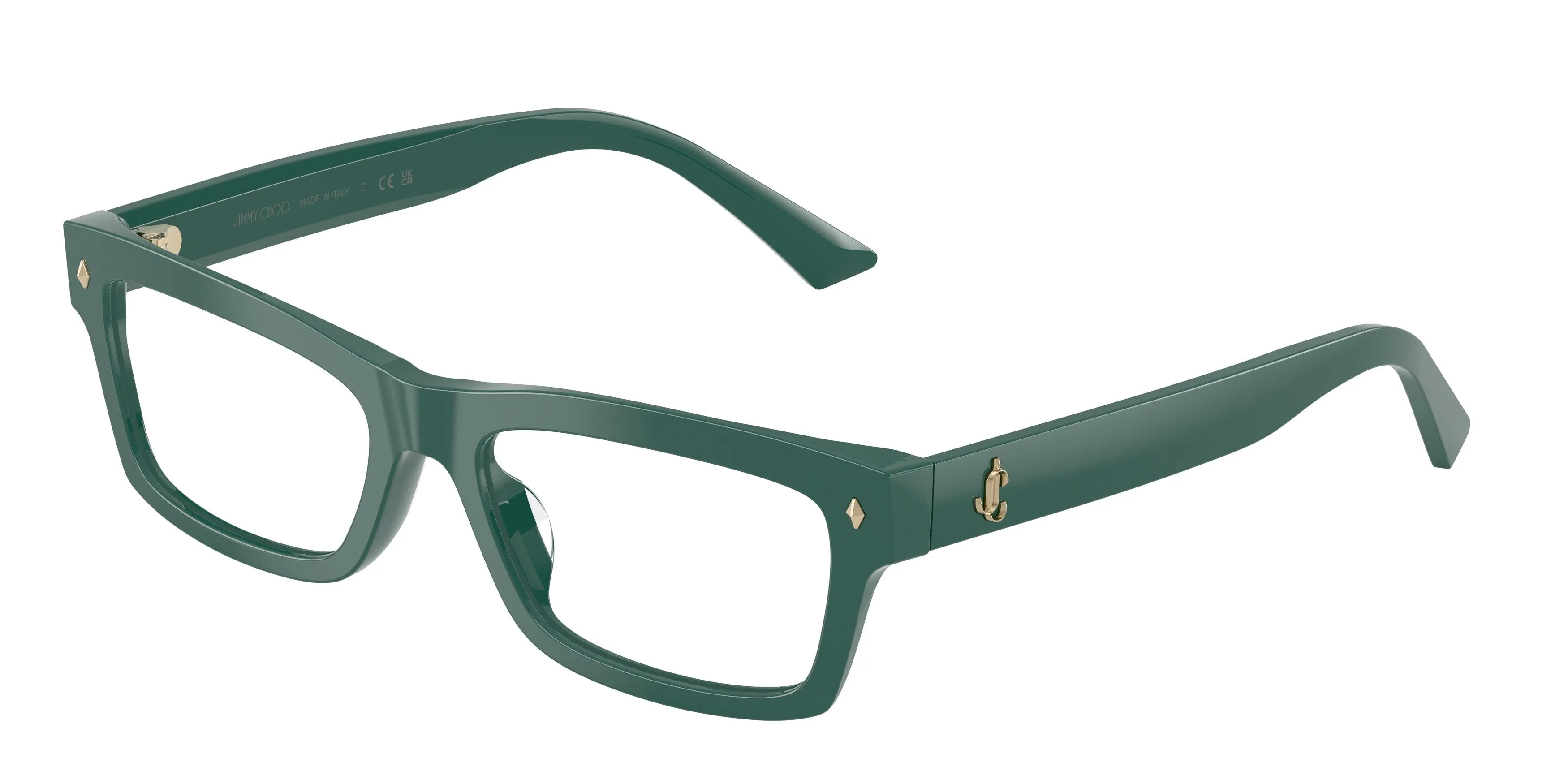 Jimmy Choo JC3057U 5101 Montature da vista Acetato Verde Trasparente Squadrata Normale - immagine 1