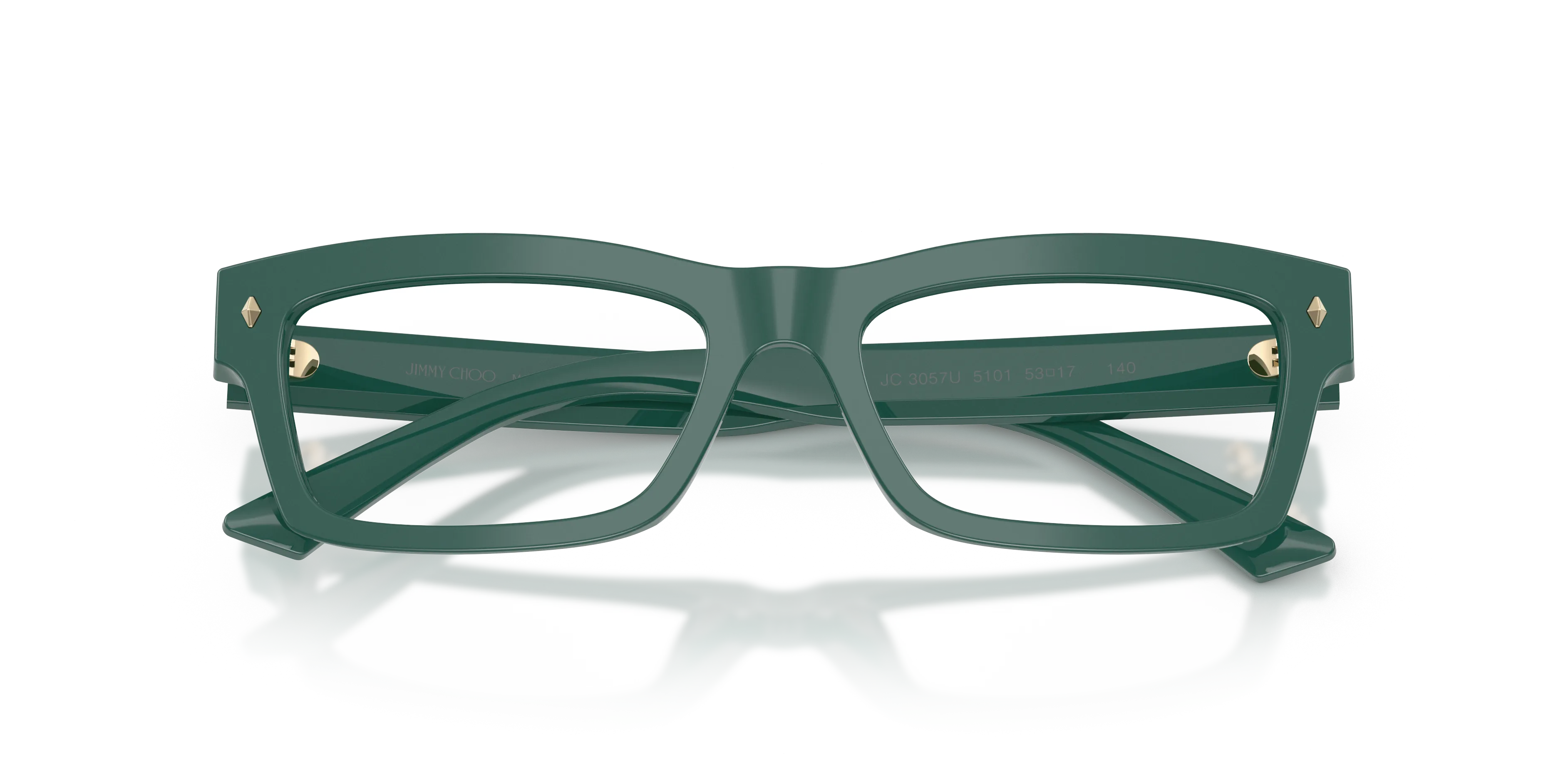 Jimmy Choo JC3057U 5101 Montature da vista Acetato Verde Trasparente Squadrata Normale - immagine 2