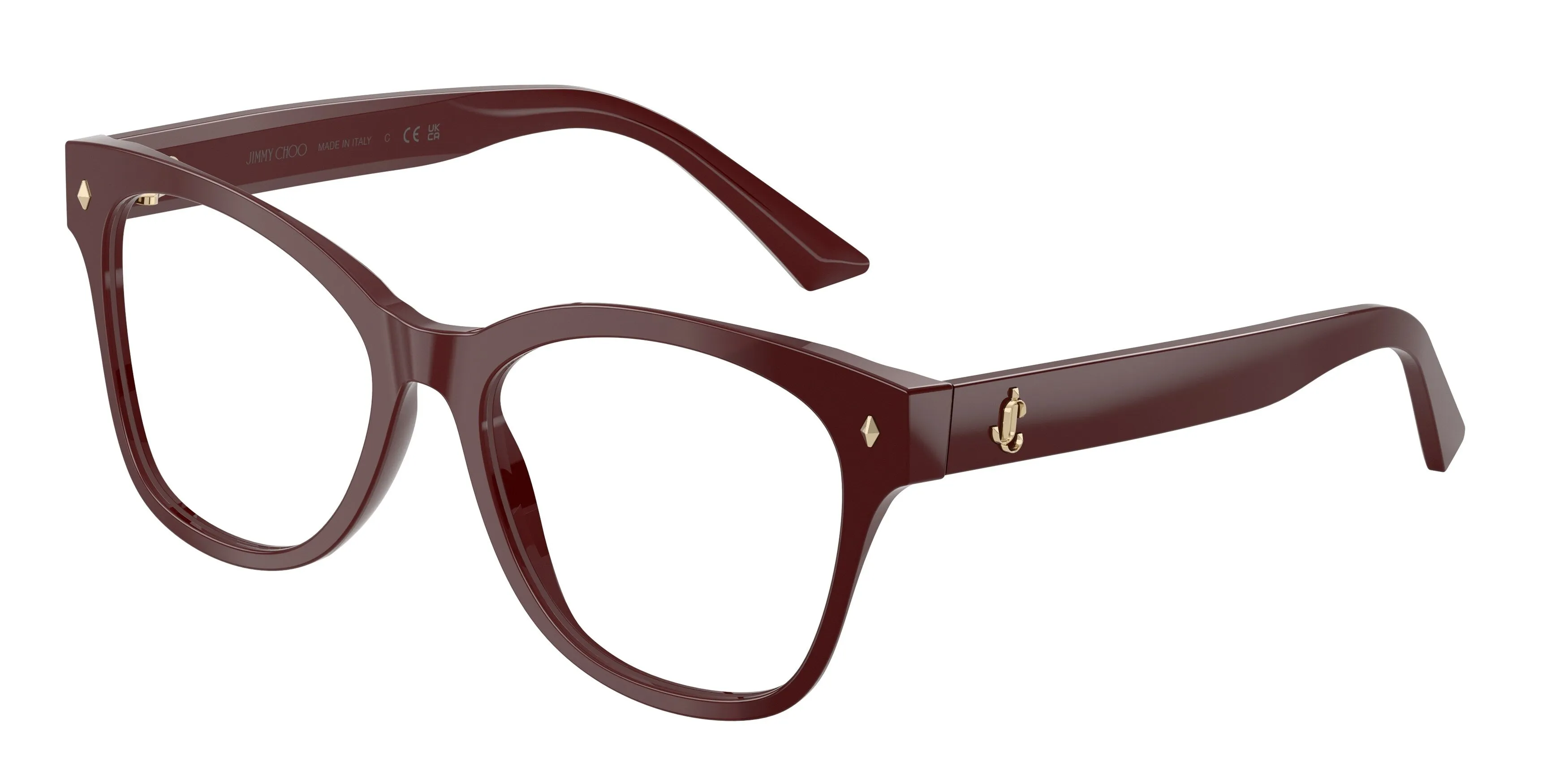 Jimmy Choo JC3056 5057 Montature da vista Acetato Rosso Trasparente Squadrata Normale - immagine 1