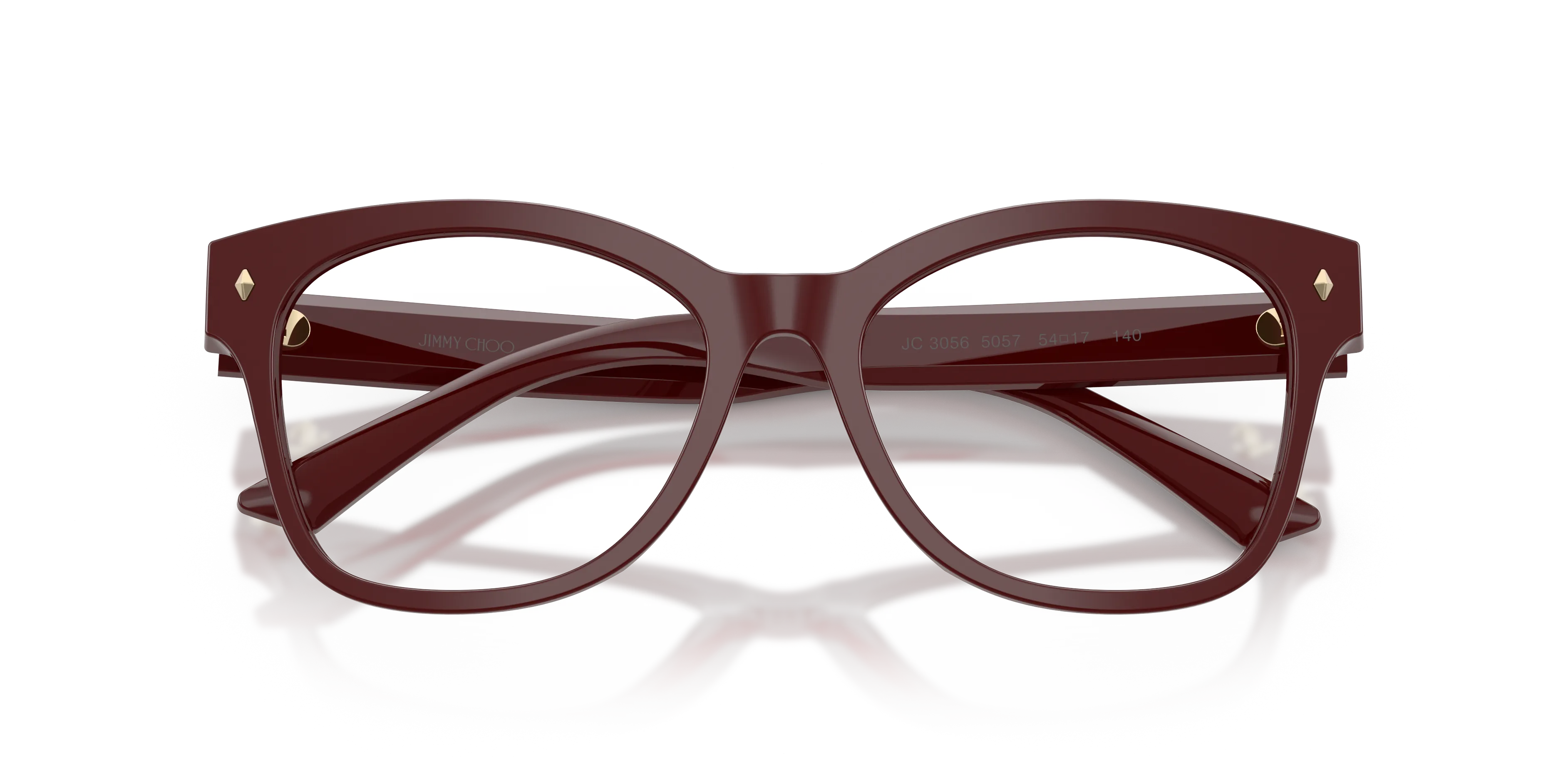 Jimmy Choo JC3056 5057 Montature da vista Acetato Rosso Trasparente Squadrata Normale - immagine 2
