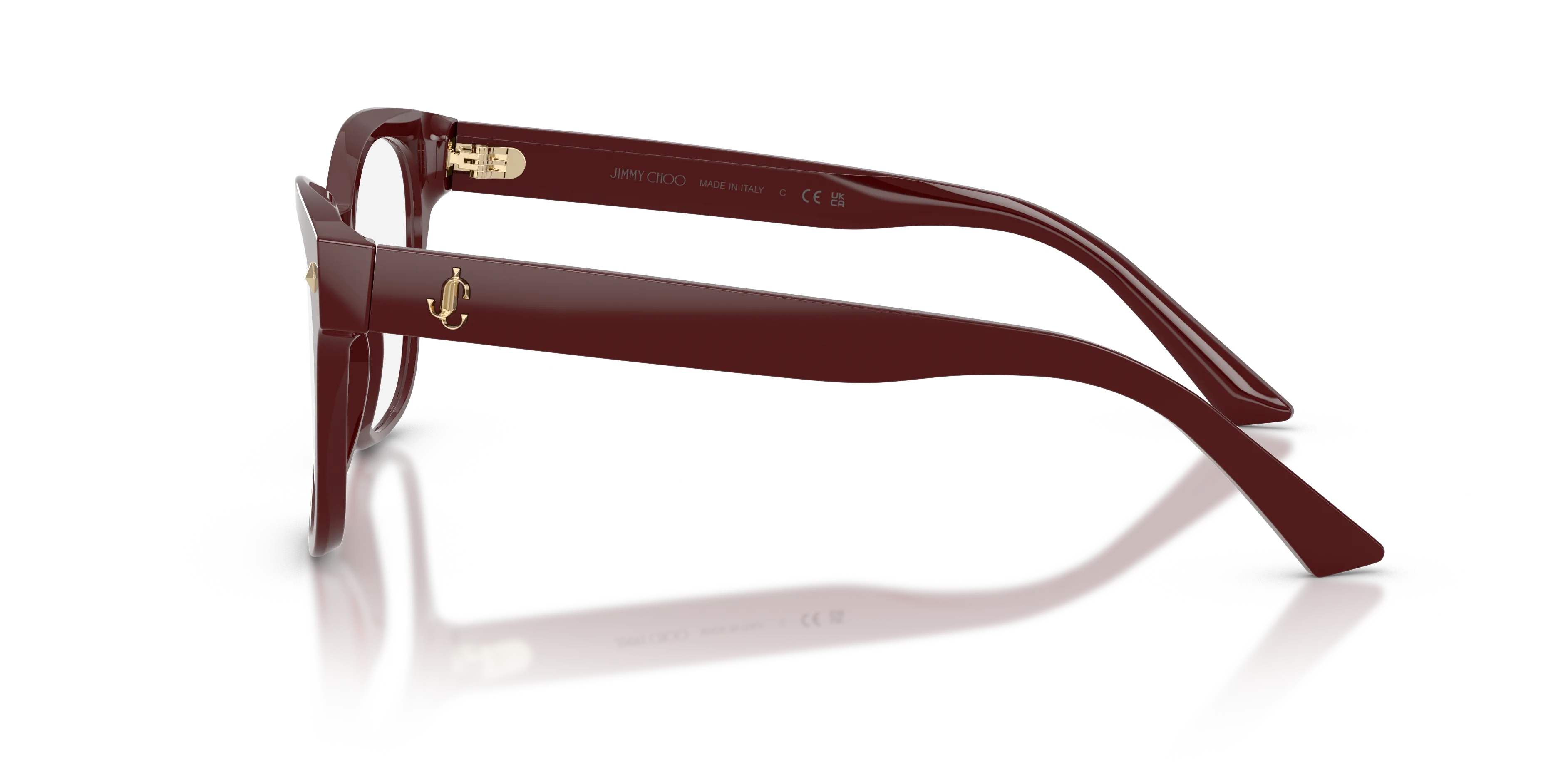 Jimmy Choo JC3056 5057 Montature da vista Acetato Rosso Trasparente Squadrata Normale - immagine 4