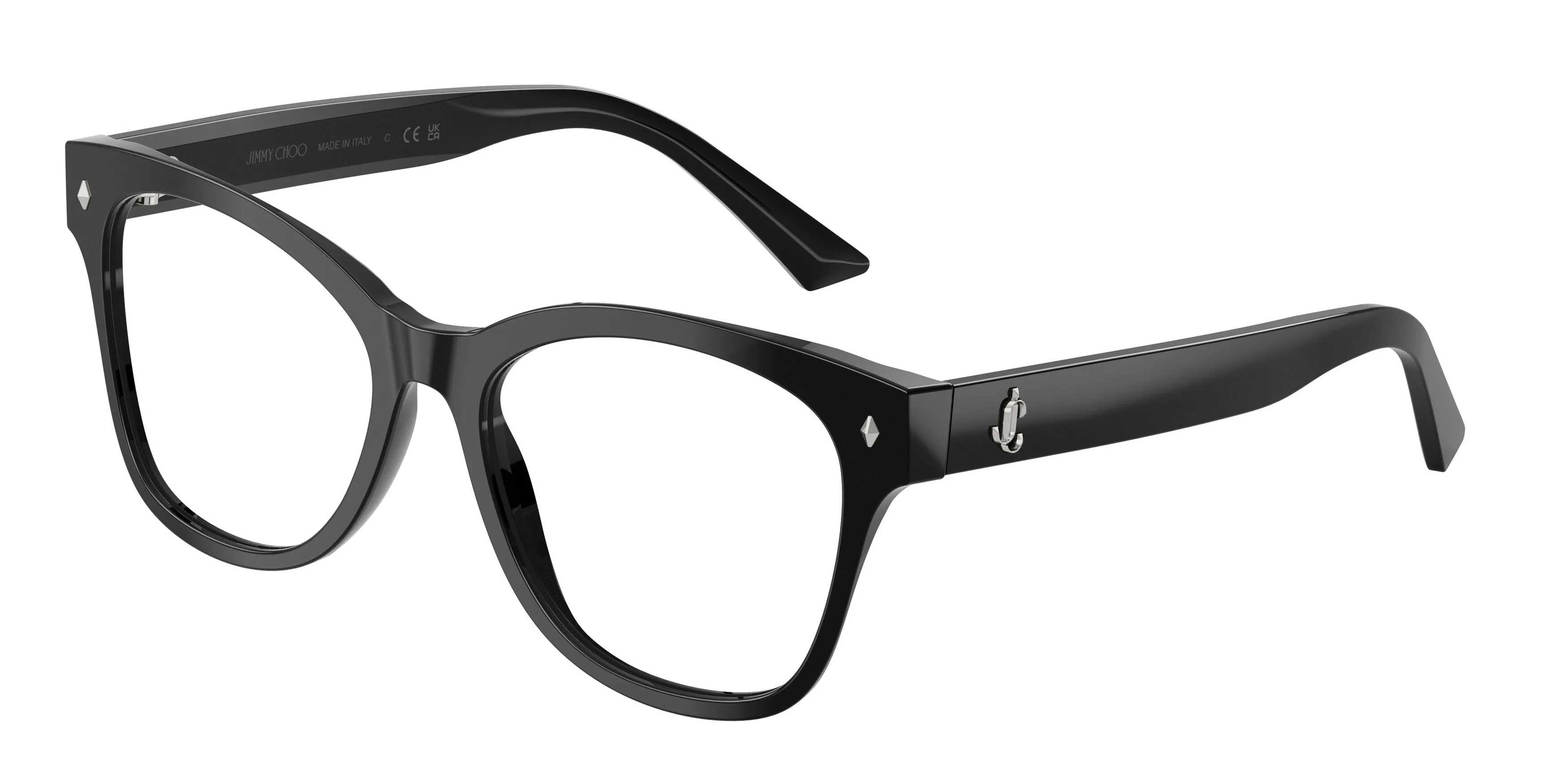 Jimmy Choo JC3056 5017 Montature da vista Acetato Nero Trasparente Squadrata Normale - immagine 1