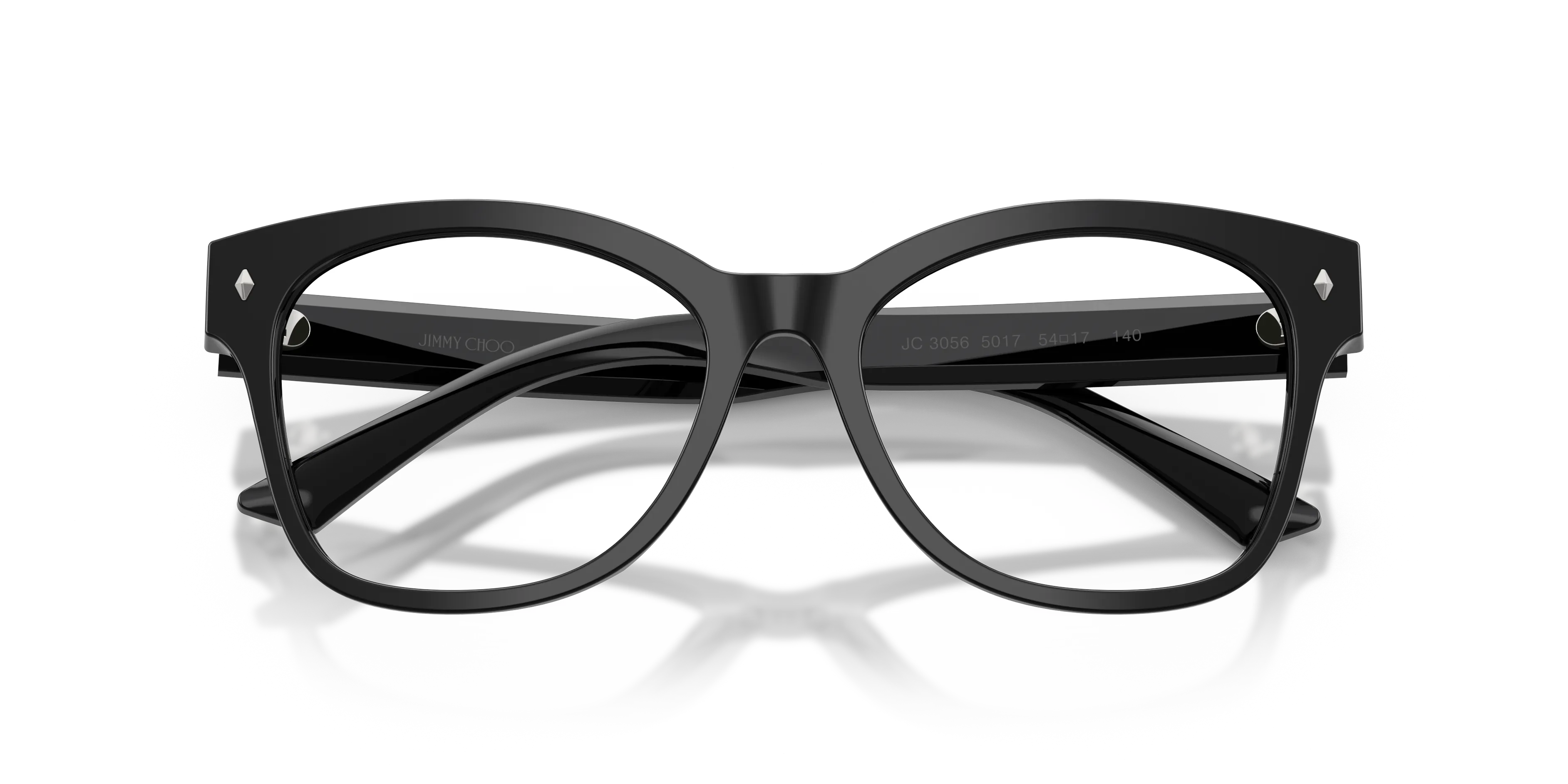 Jimmy Choo JC3056 5017 Montature da vista Acetato Nero Trasparente Squadrata Normale - immagine 2