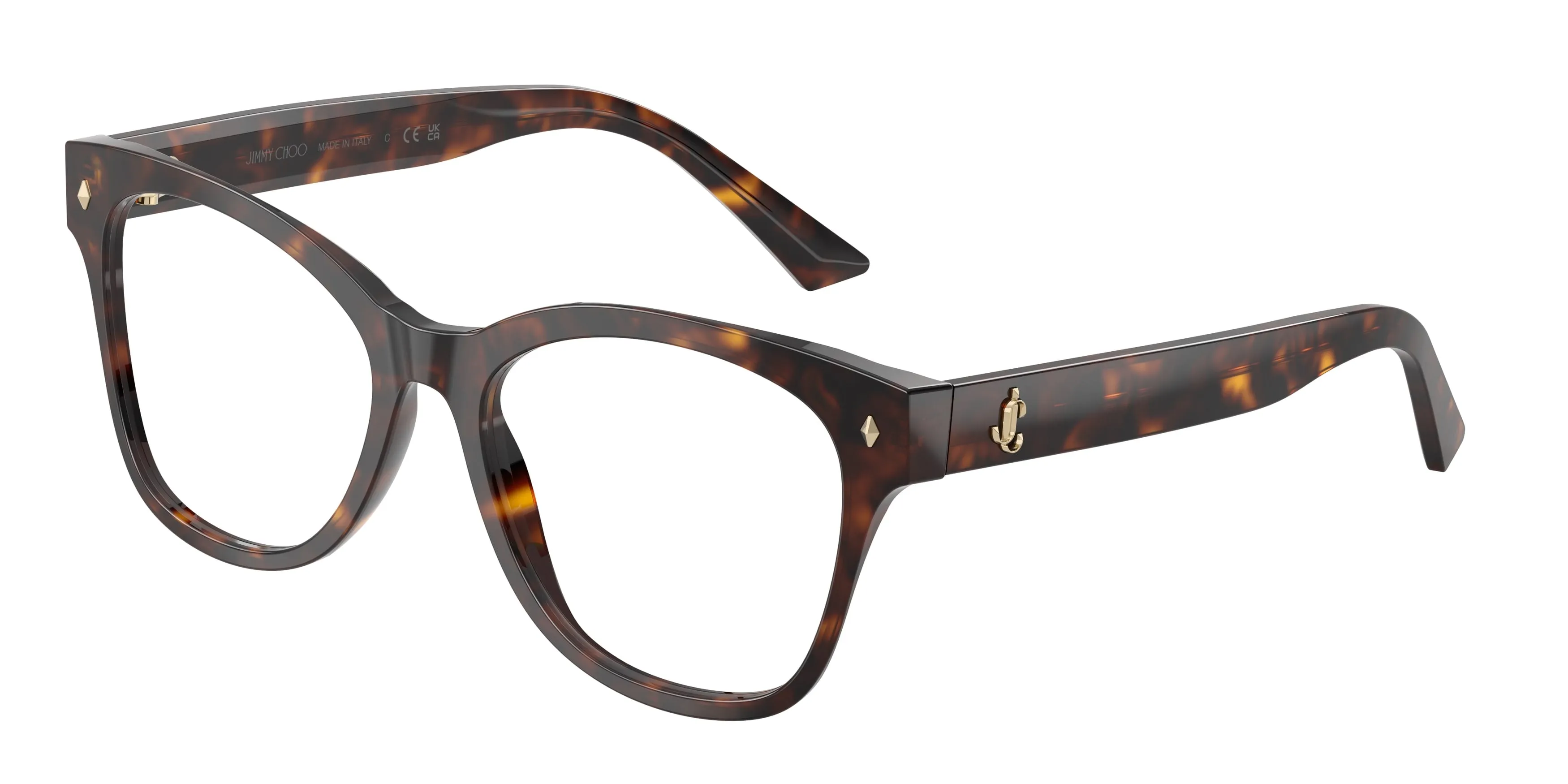 Jimmy Choo JC3056 5002 Montature da vista Acetato Tartaruga Trasparente Squadrata Normale - immagine 1