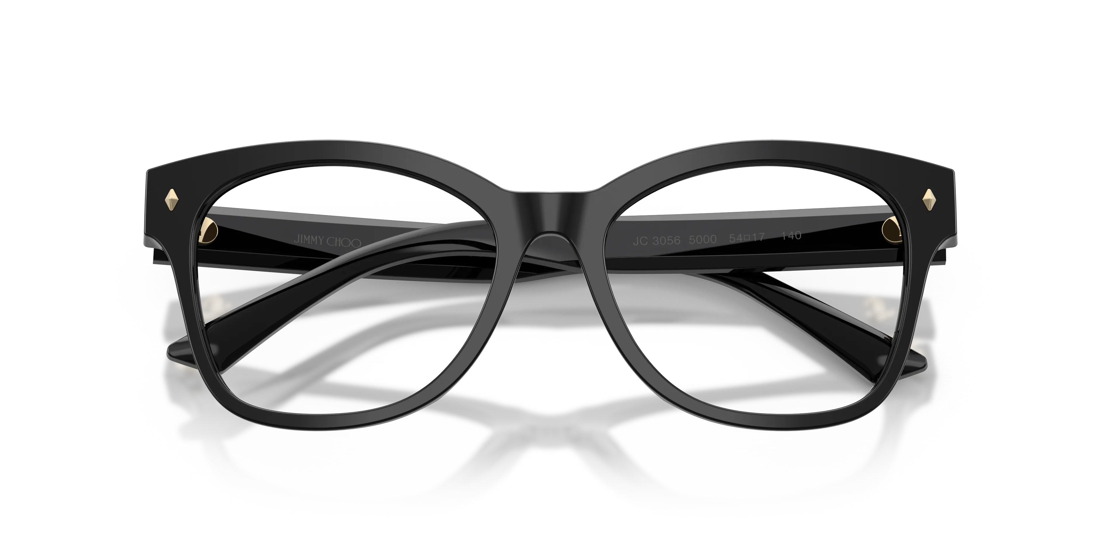 Jimmy Choo JC3056 5000 Montature da vista Acetato Nero Trasparente Squadrata Normale - immagine 2