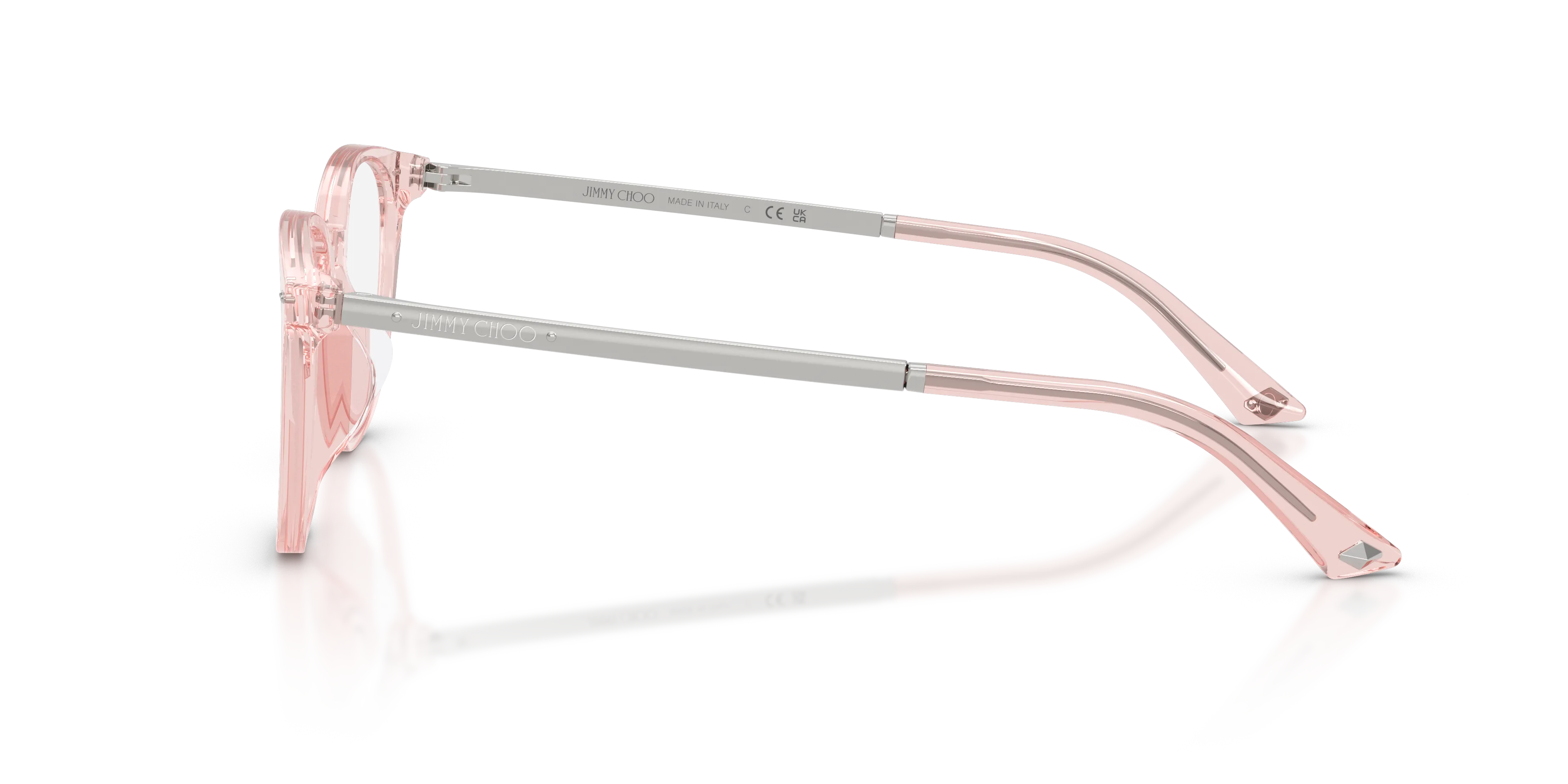 Jimmy Choo JC3055D 5034 Montature da vista Acetato Rosa Trasparente Pantos Normale - immagine 4
