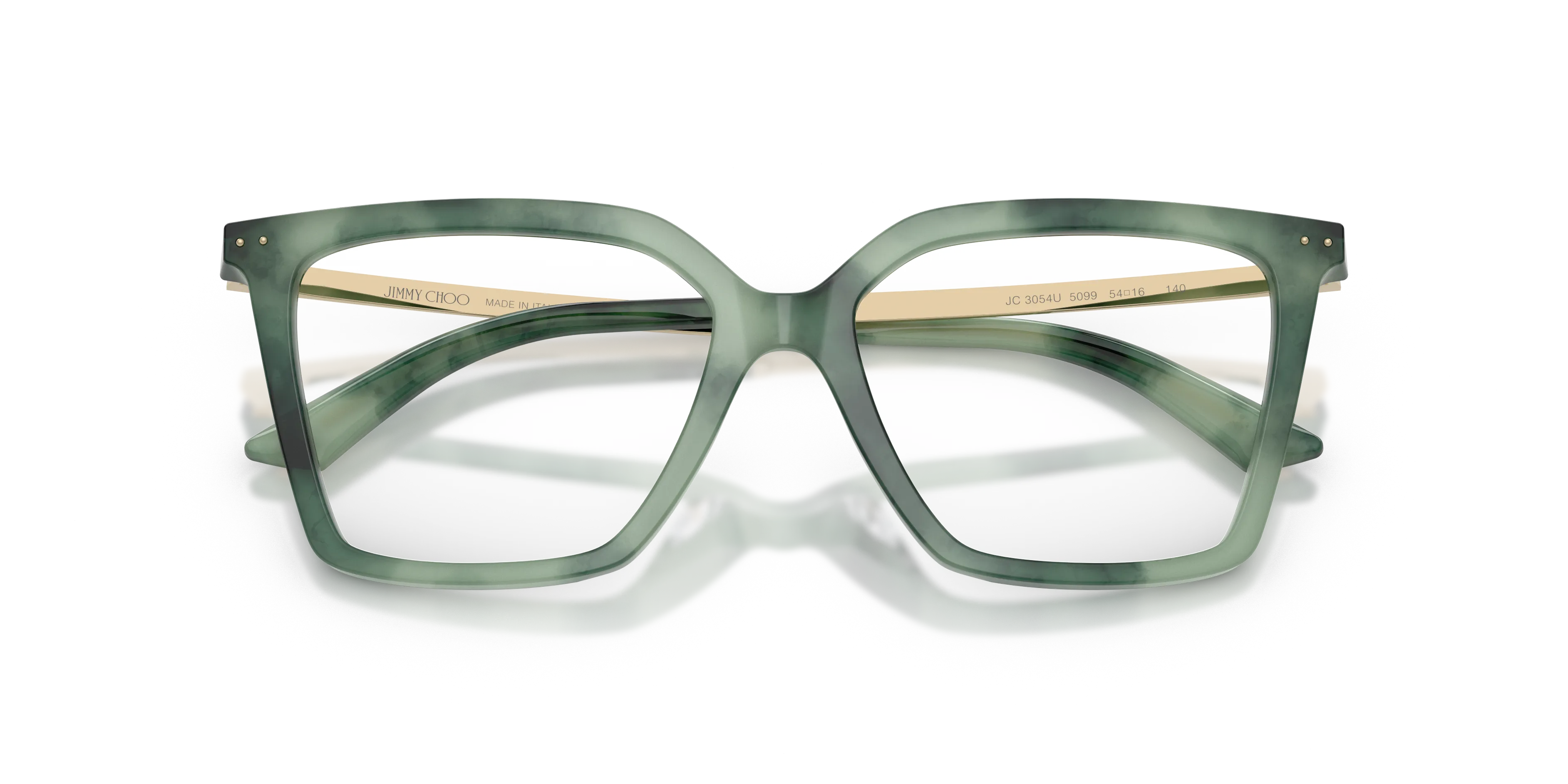 Jimmy Choo JC3054U 5099 Montature da vista Acetato Verde Trasparente Cat Eye Normale - immagine 2