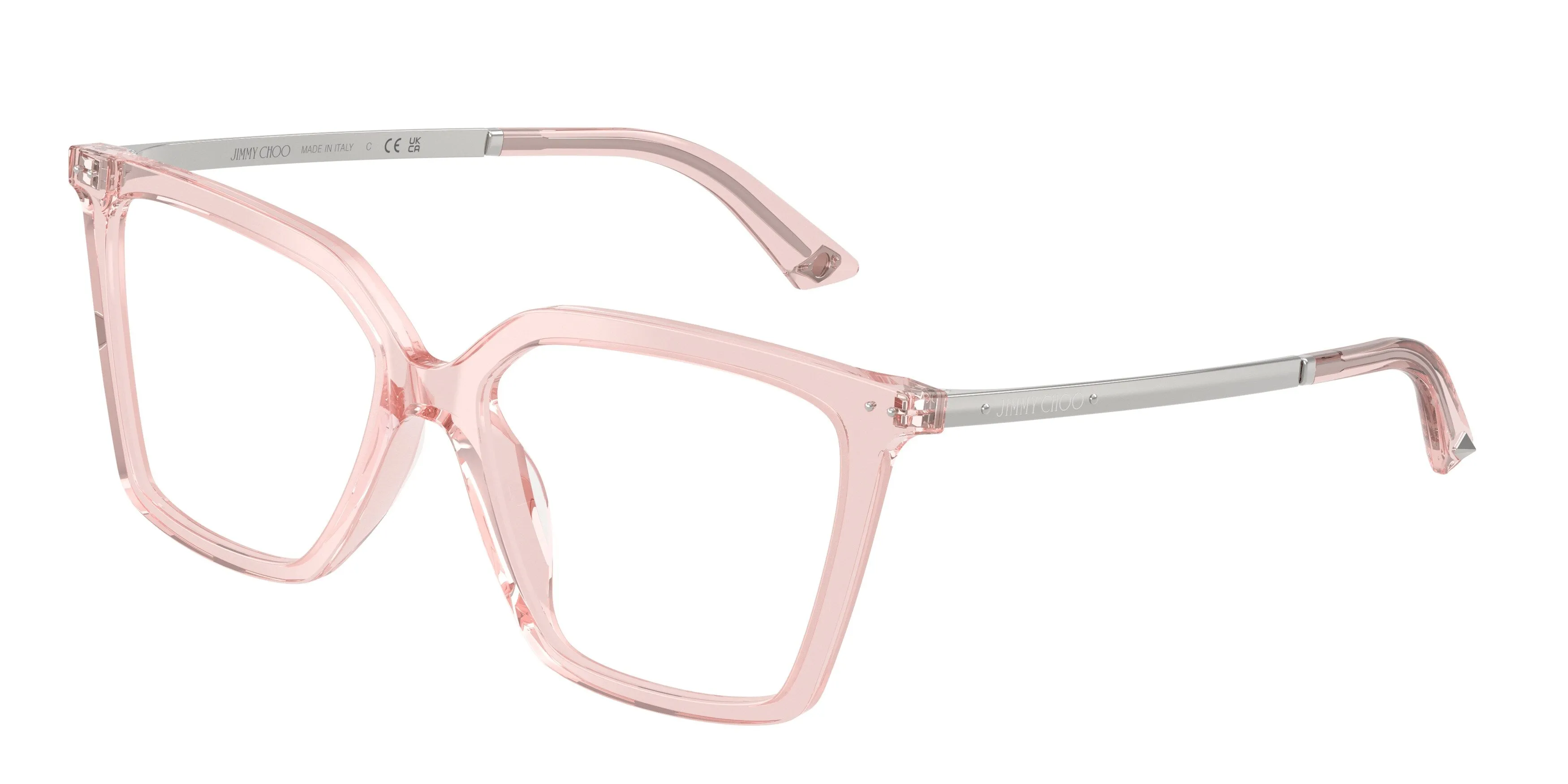 Jimmy Choo JC3054U 5034 Montature da vista Acetato Rosa Trasparente Cat Eye Normale - immagine 1