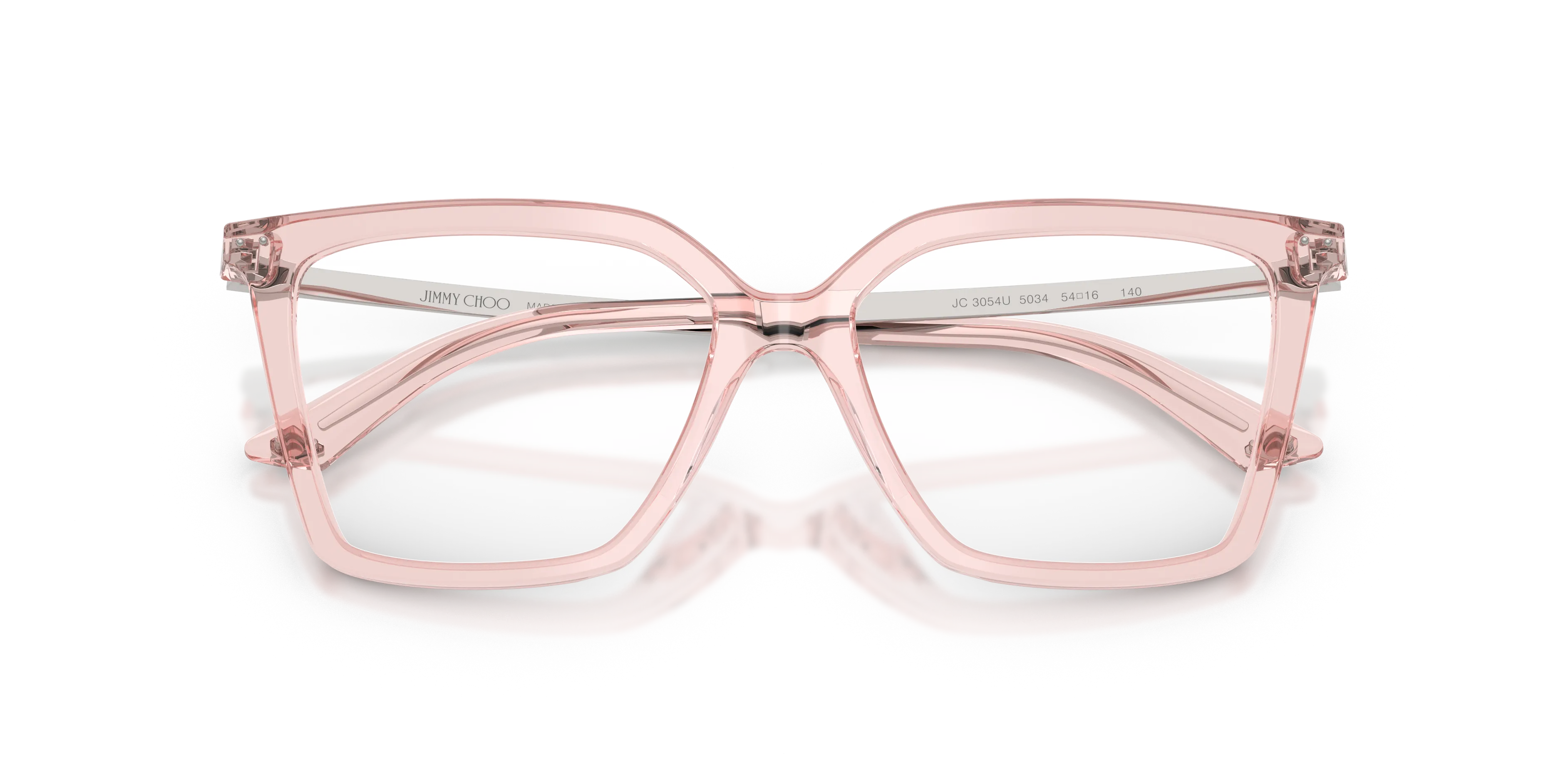 Jimmy Choo JC3054U 5034 Montature da vista Acetato Rosa Trasparente Cat Eye Normale - immagine 2