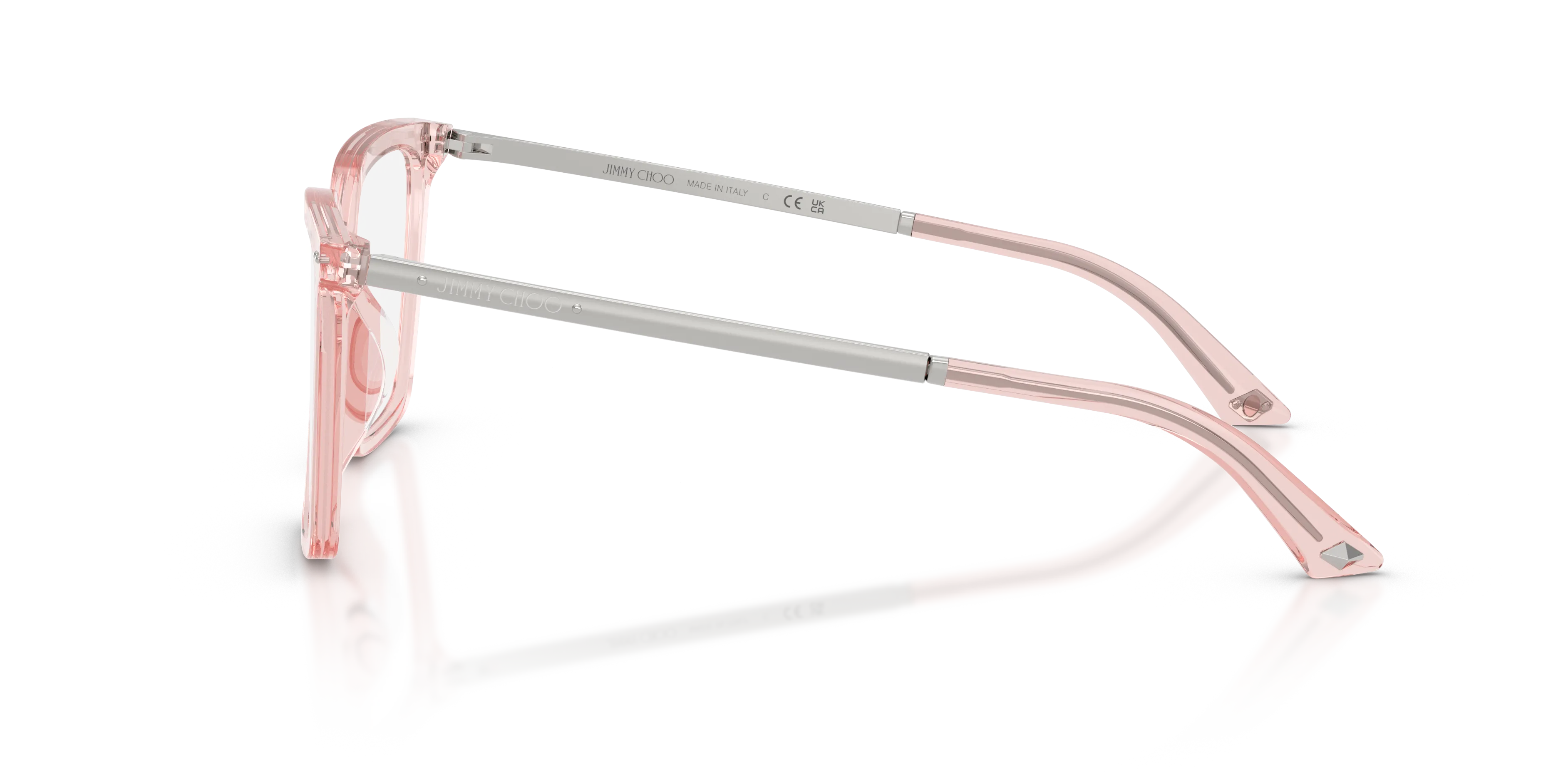 Jimmy Choo JC3054U 5034 Montature da vista Acetato Rosa Trasparente Cat Eye Normale - immagine 4