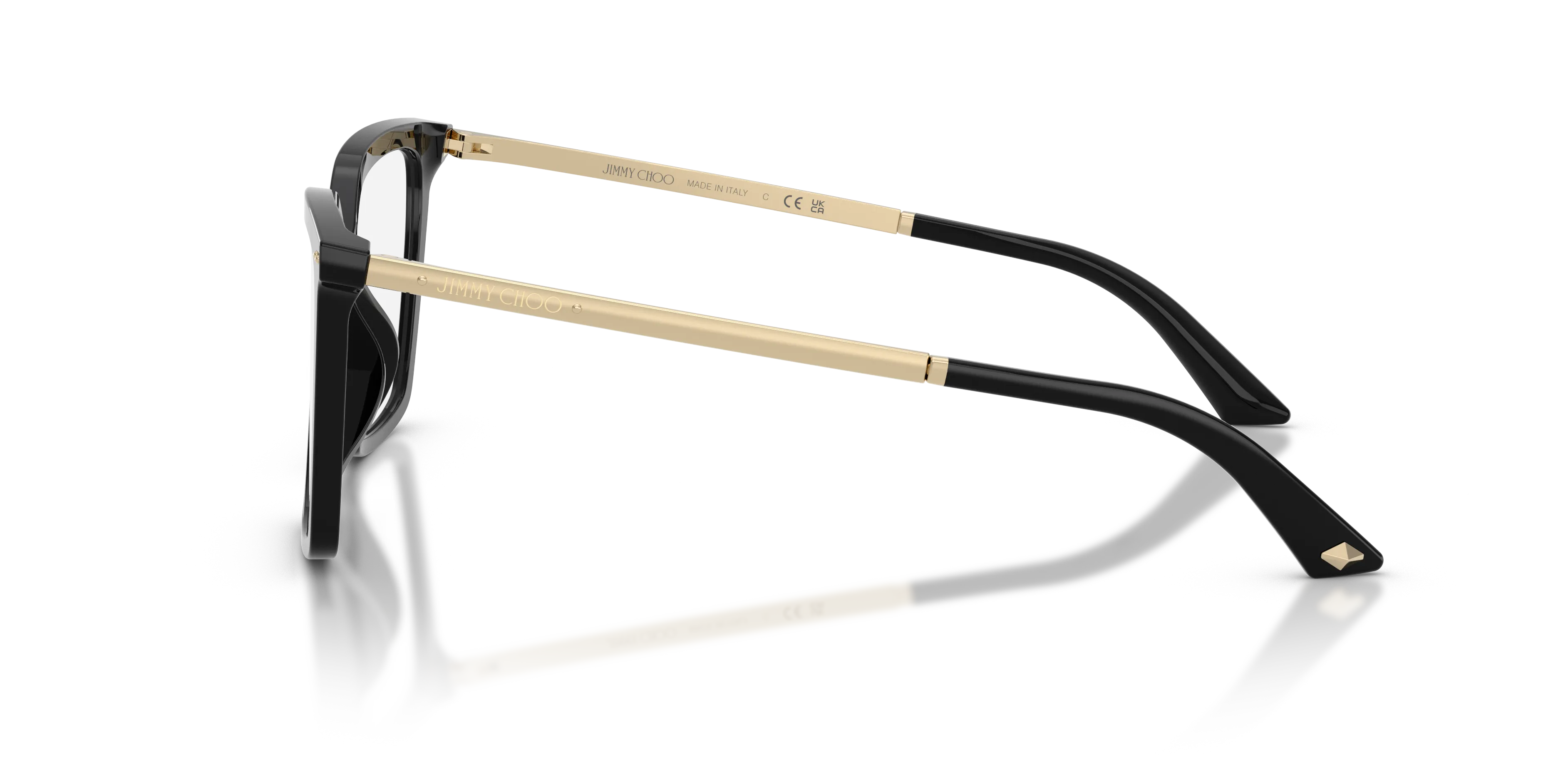 Jimmy Choo JC3054U 5000 Montature da vista Acetato Nero Trasparente Cat Eye Normale - immagine 4