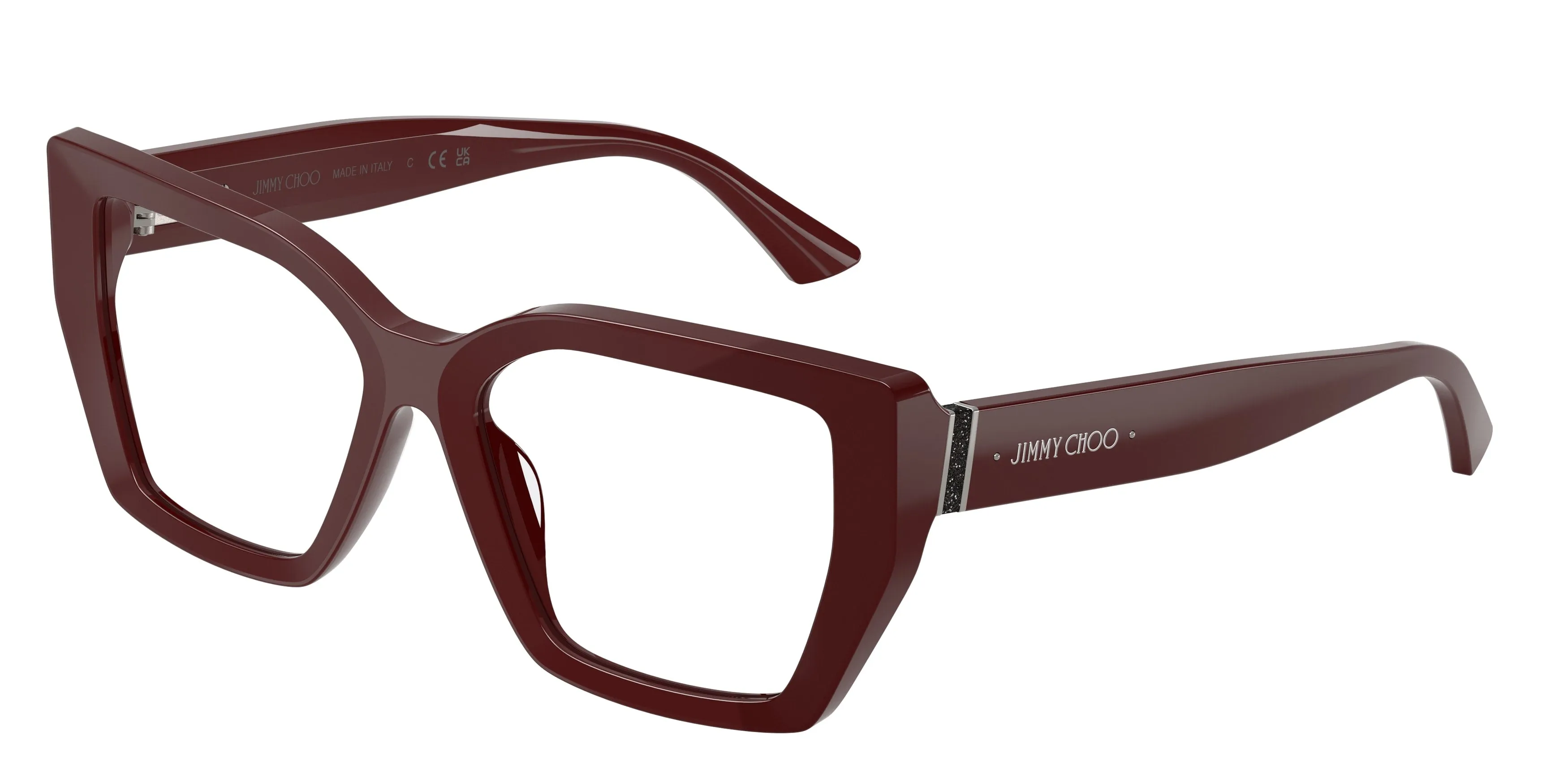 Jimmy Choo JC3053JU 5057 Montature da vista Acetato Rosso Trasparente Geometrica Normale - immagine 1