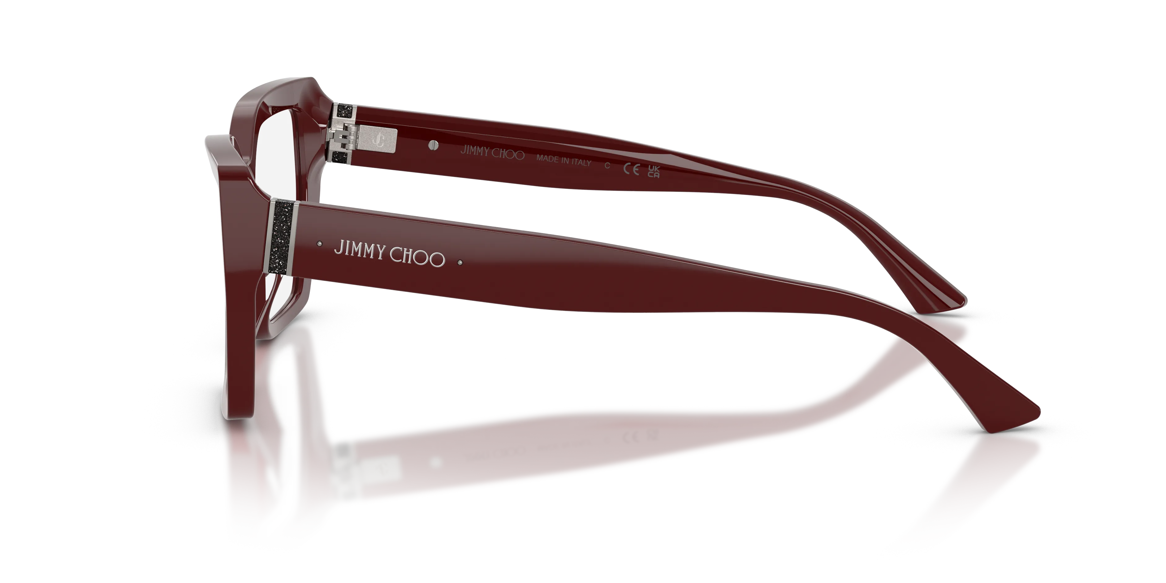 Jimmy Choo JC3053JU 5057 Montature da vista Acetato Rosso Trasparente Geometrica Normale - immagine 4