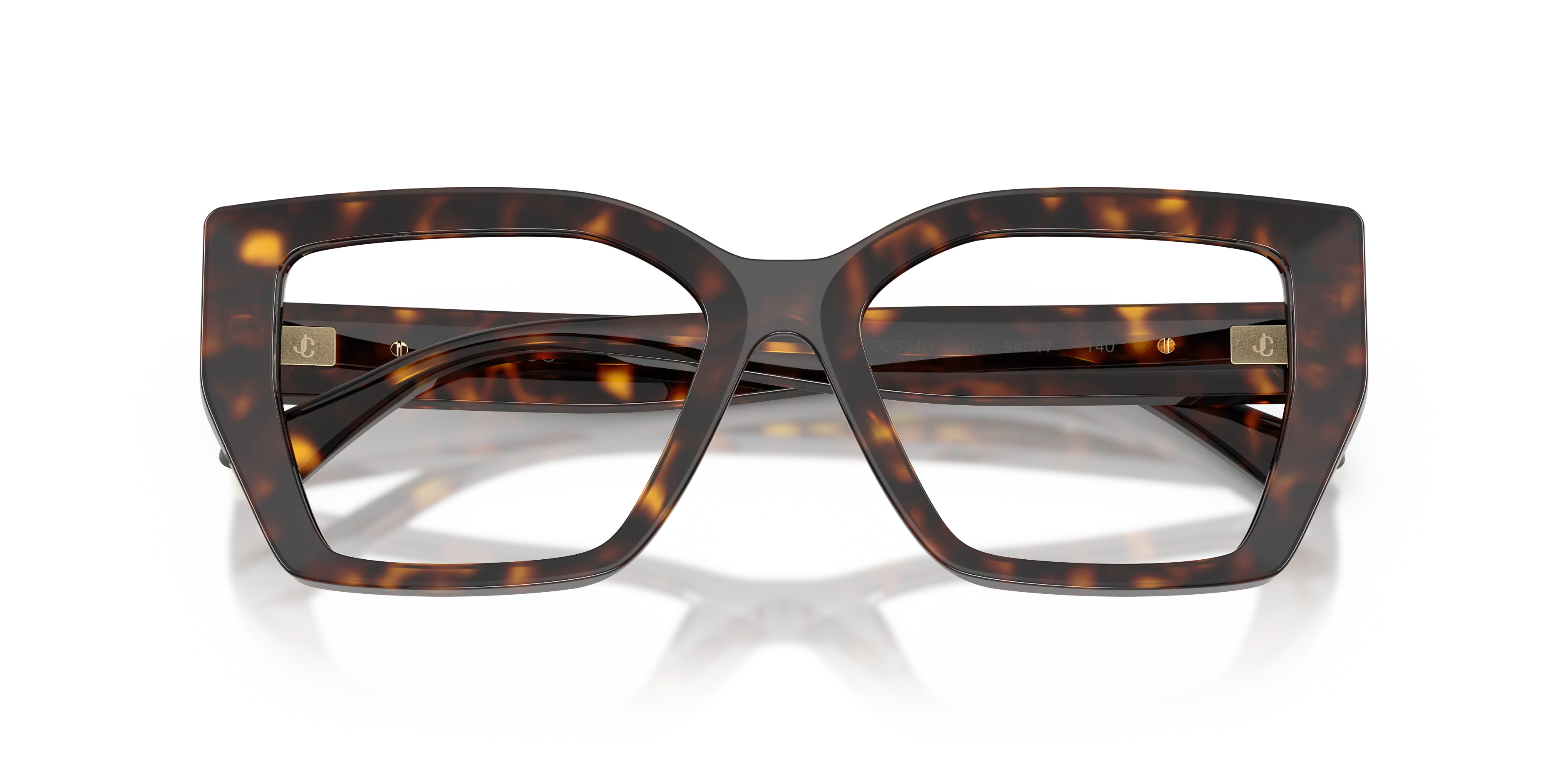 Jimmy Choo JC3053JU 5002 Montature da vista Acetato Tartaruga Trasparente Geometrica Normale - immagine 2