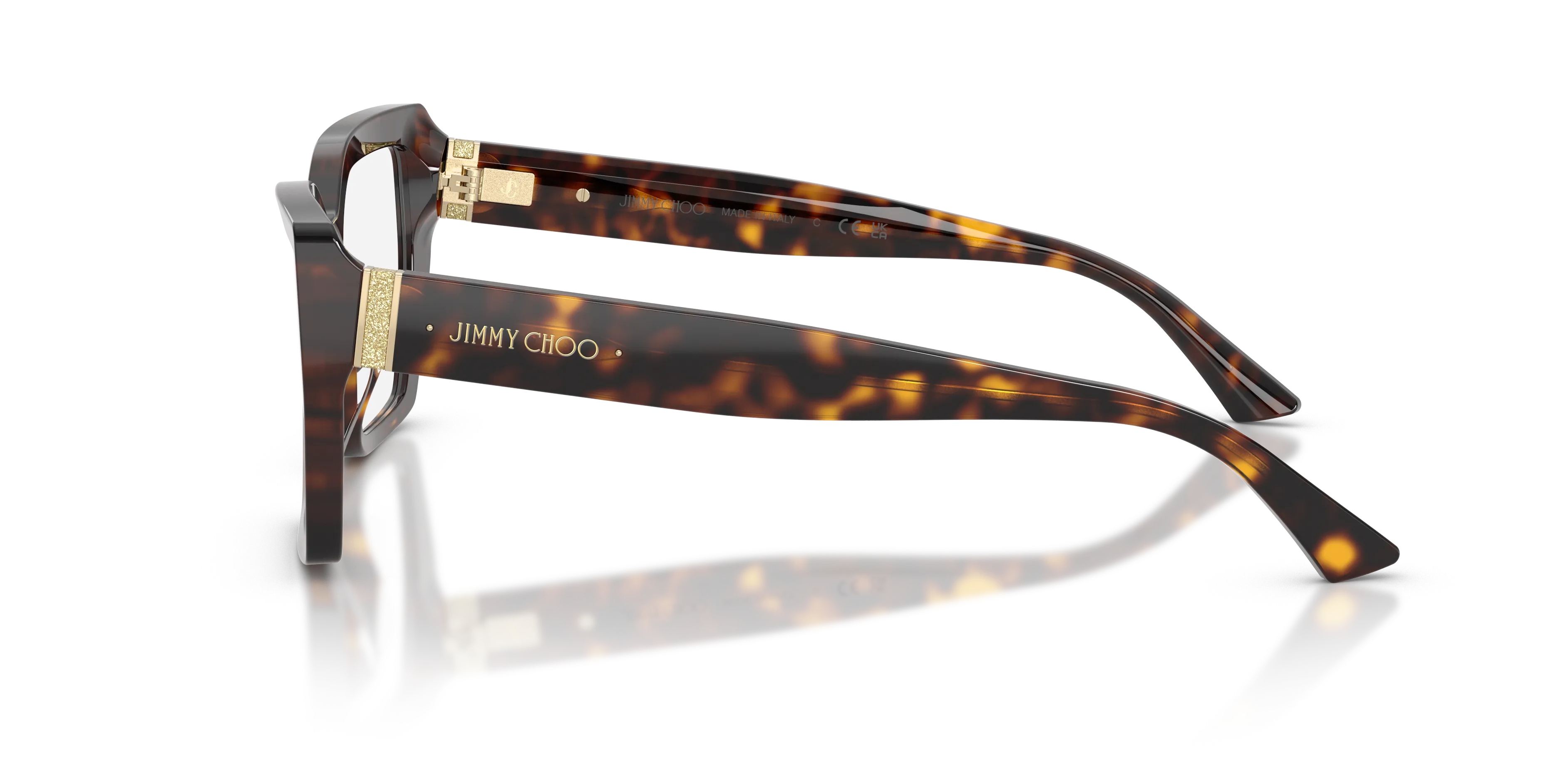Jimmy Choo JC3053JU 5002 Montature da vista Acetato Tartaruga Trasparente Geometrica Normale - immagine 4