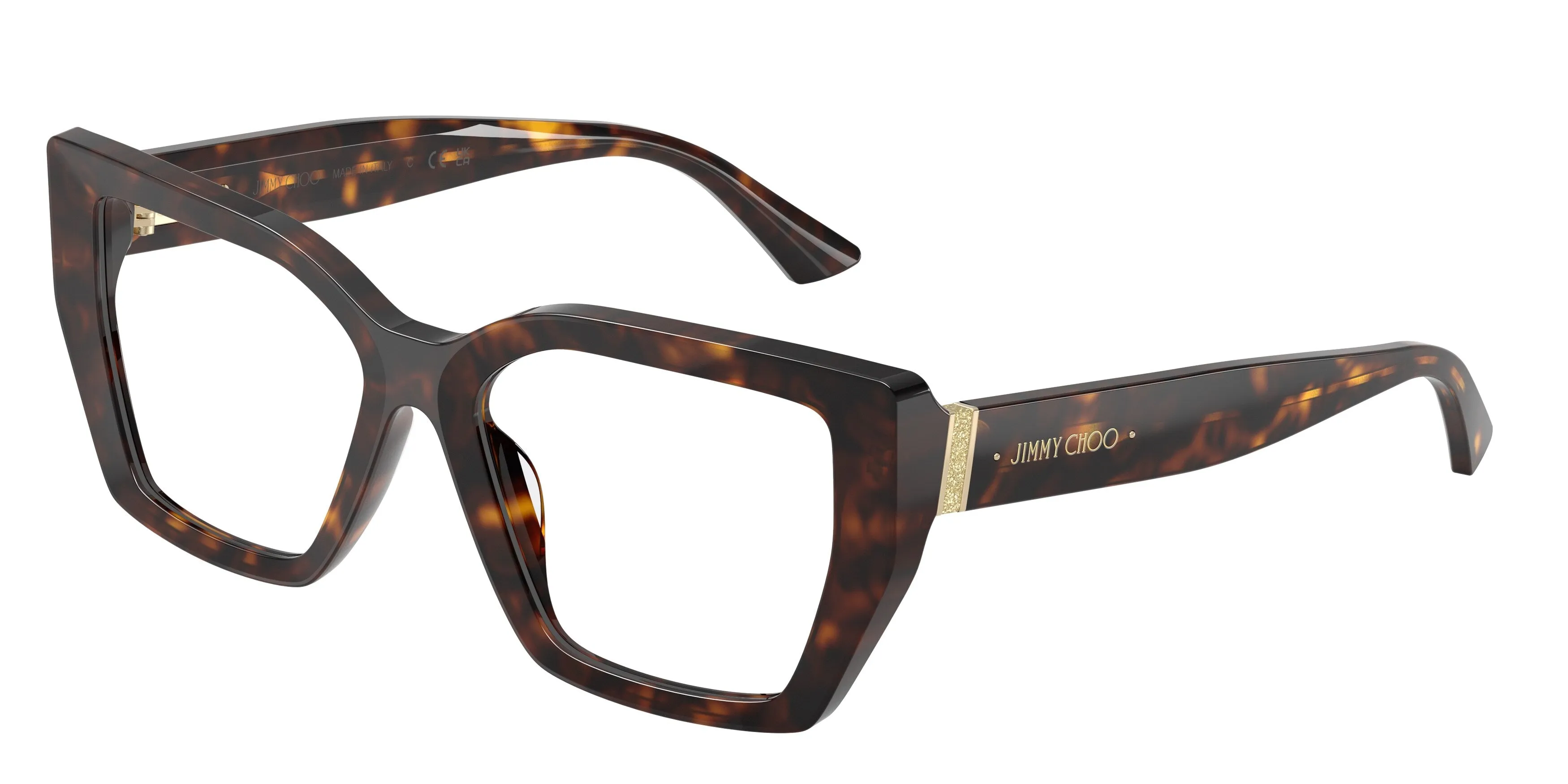 Jimmy Choo JC3053JU 5002 Montature da vista Acetato Tartaruga Trasparente Geometrica Normale - immagine 1