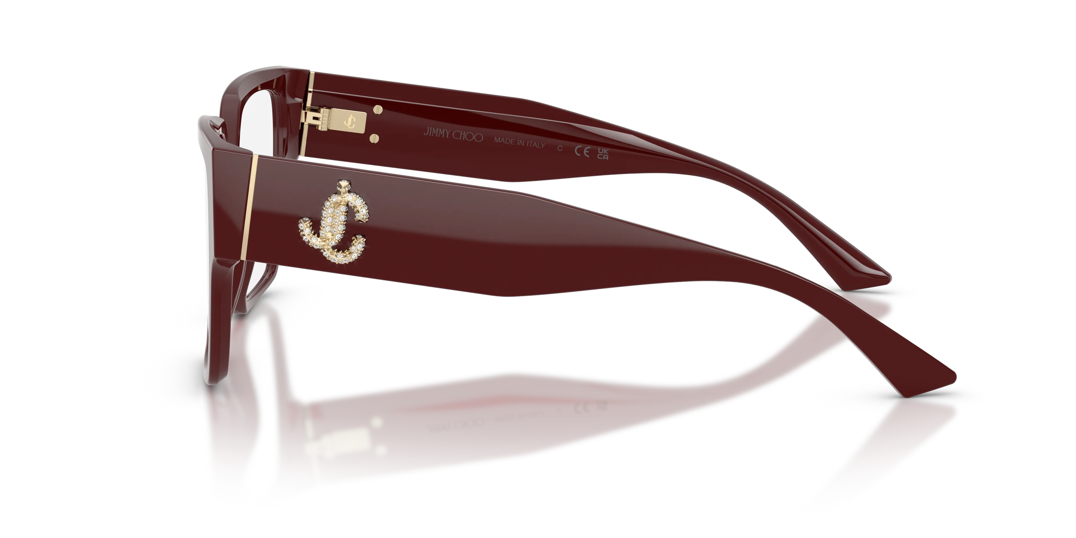 Jimmy Choo JC3032B 5057 Montature da vista Acetato Rosso Trasparente Squadrata Normale - immagine 4