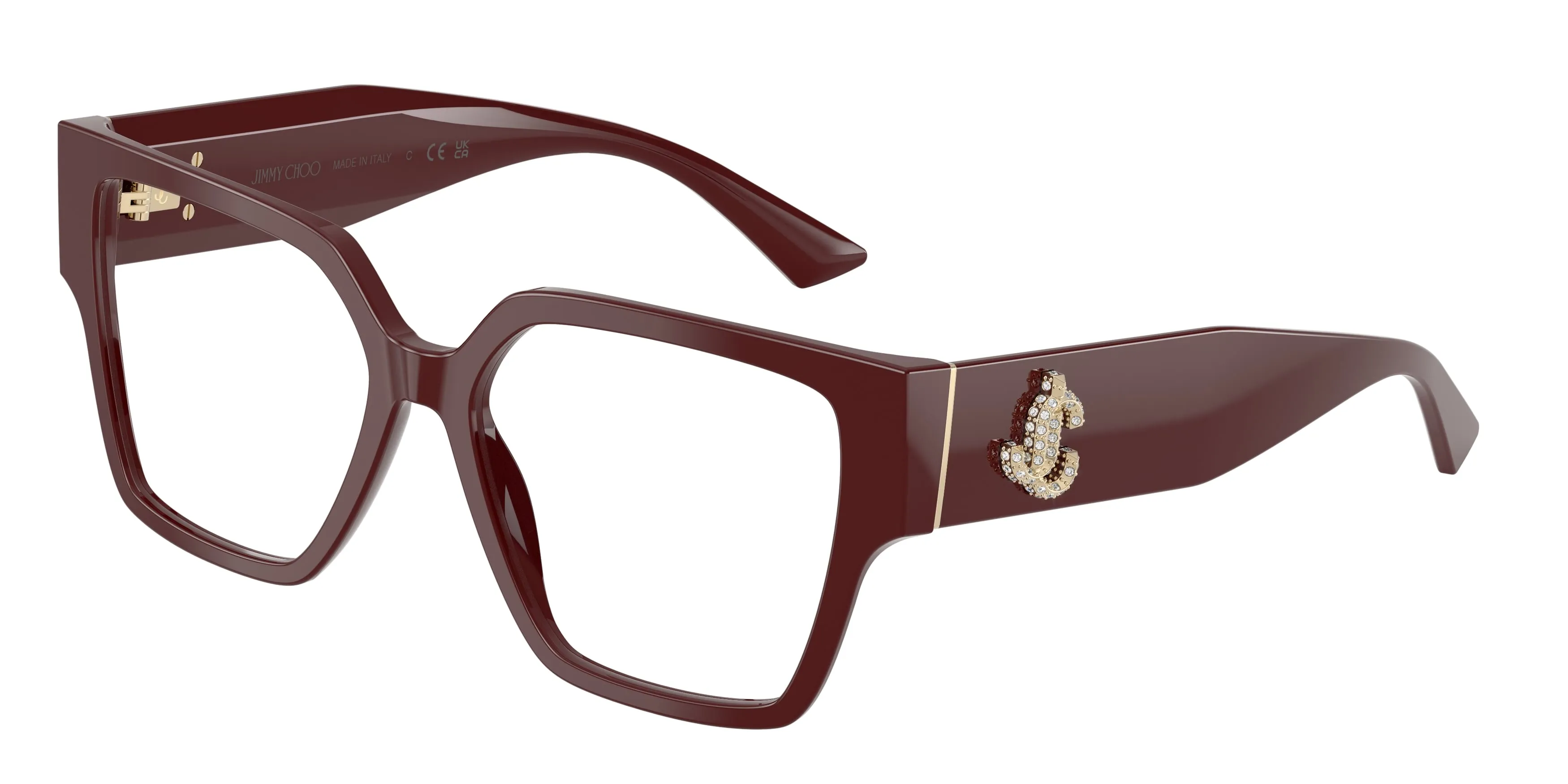 Jimmy Choo JC3032B 5057 Montature da vista Acetato Rosso Trasparente Squadrata Normale - immagine 1