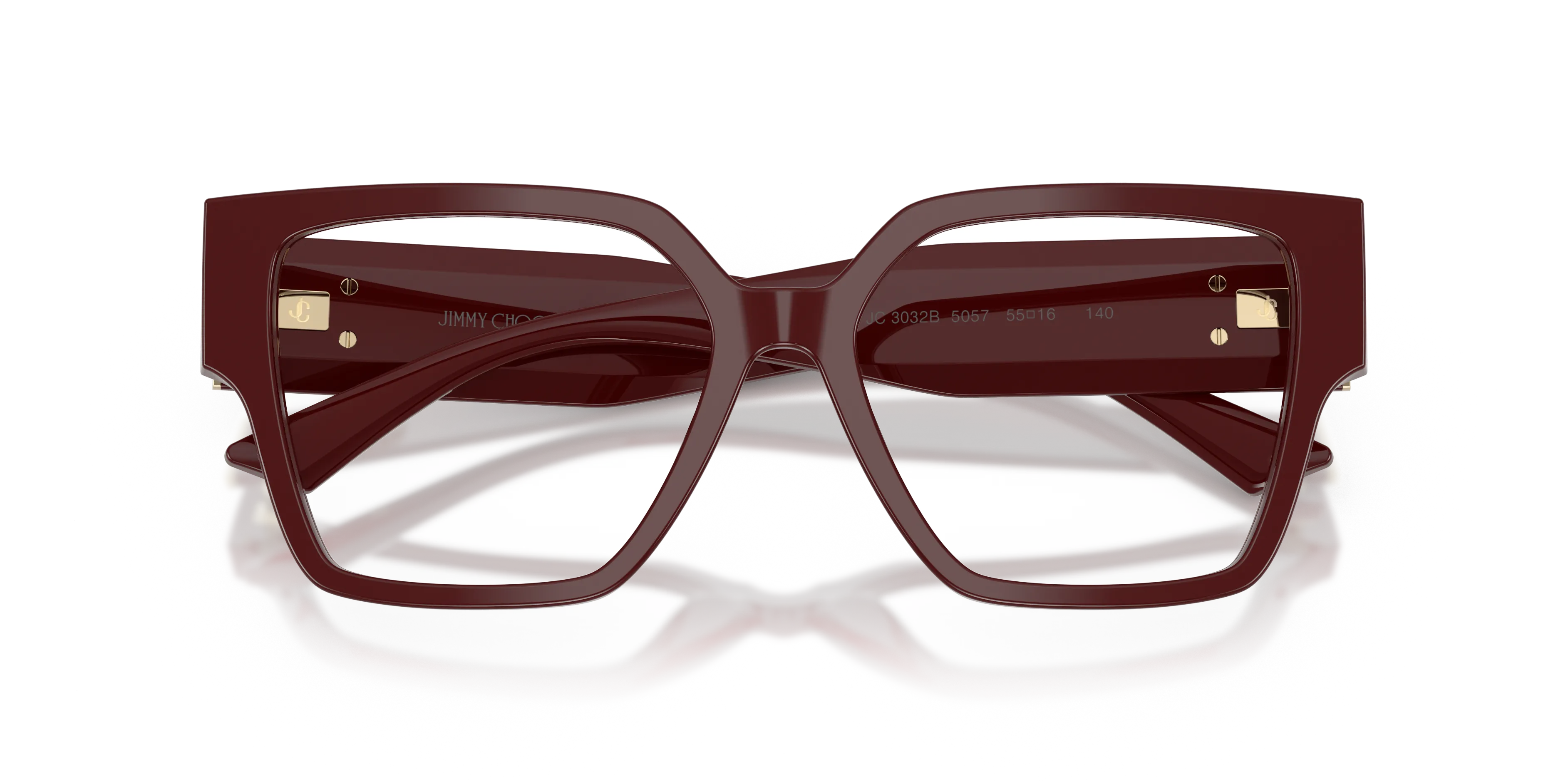 Jimmy Choo JC3032B 5057 Montature da vista Acetato Rosso Trasparente Squadrata Normale - immagine 2