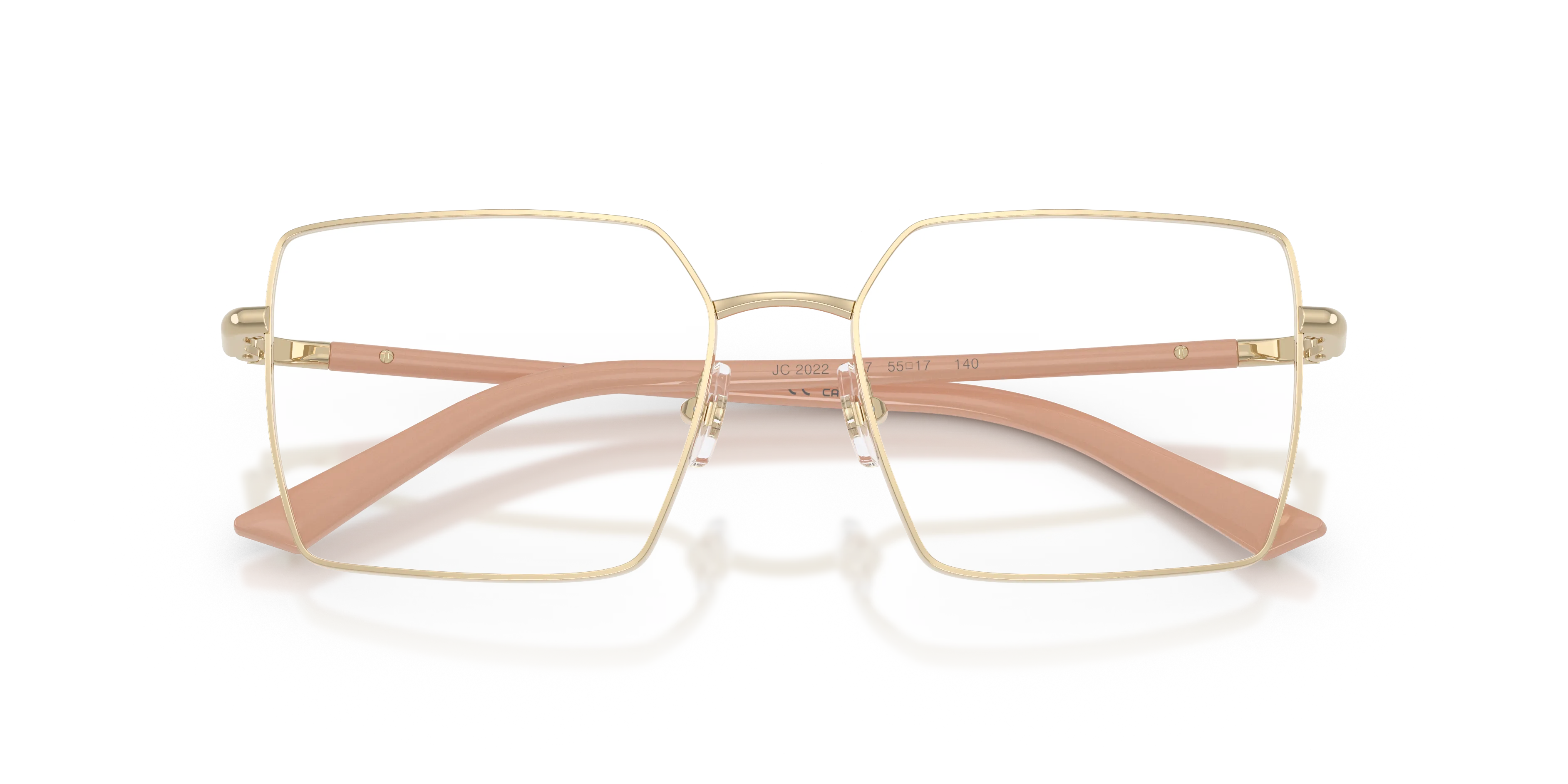 Jimmy Choo JC2022 3027 Montature da vista Metallo Oro Trasparente Squadrata Normale - immagine 2