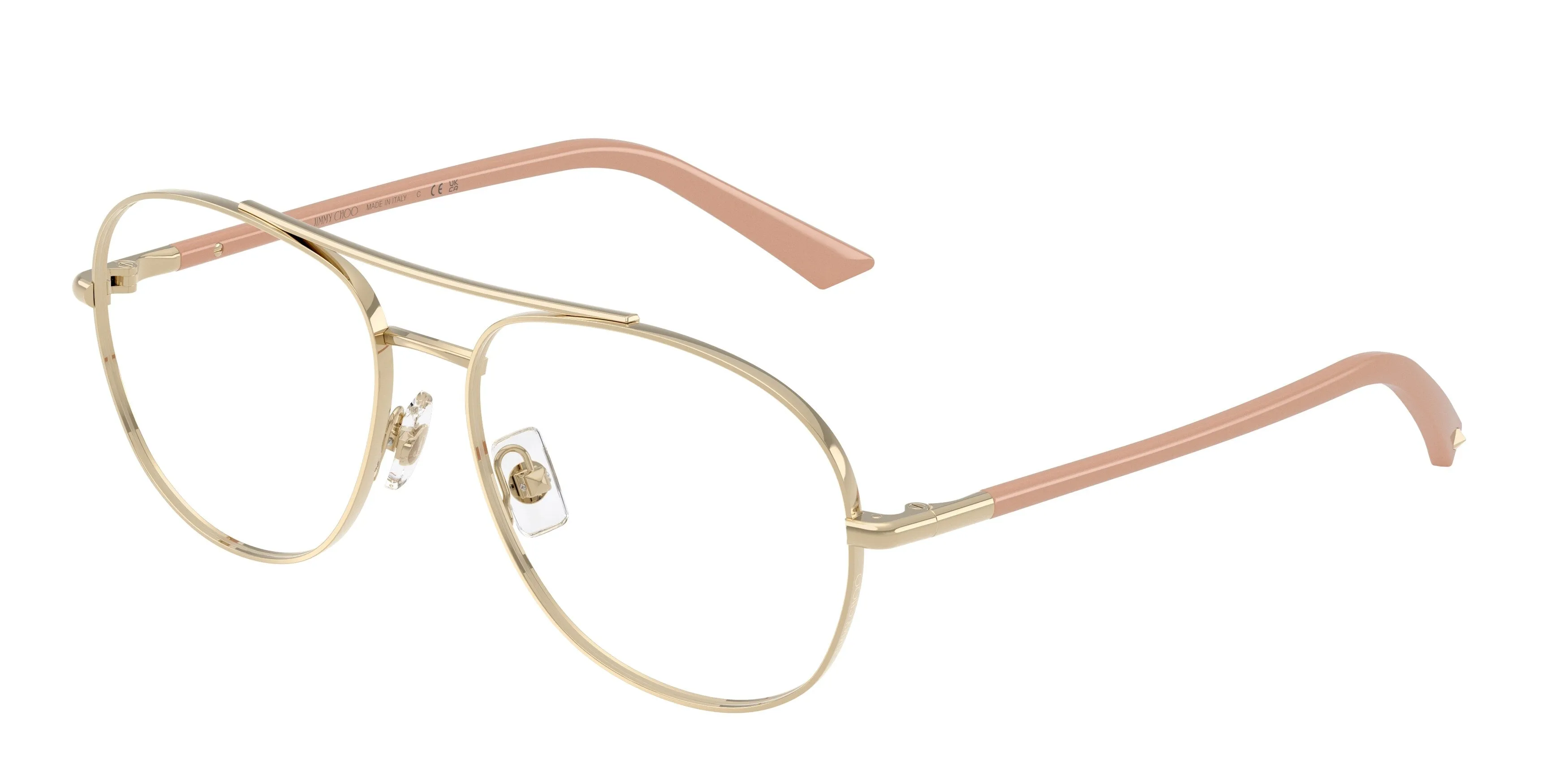 Jimmy Choo JC2021 3027 Montature da vista Metallo Oro Trasparente Pilot Normale - immagine 1