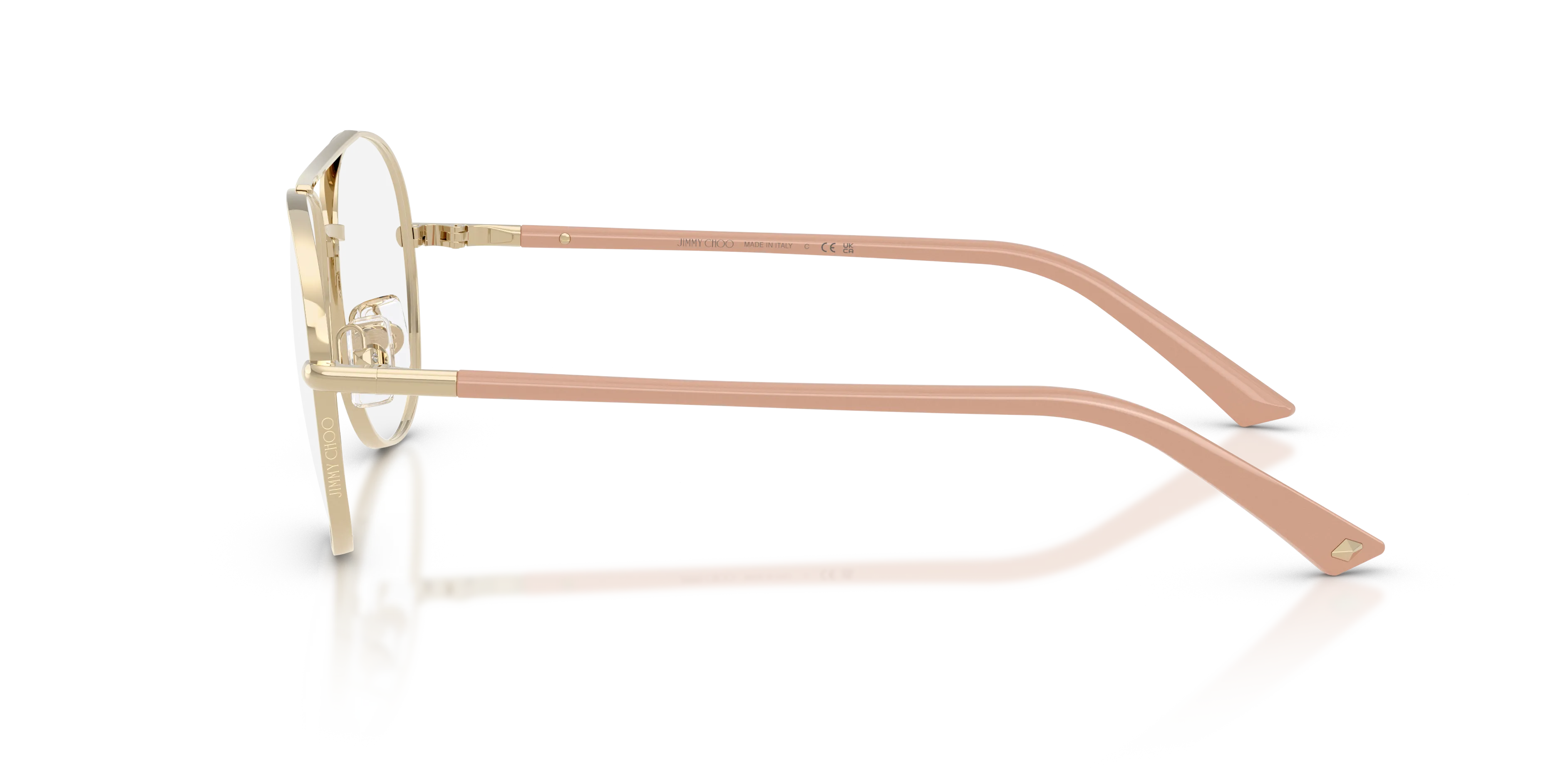 Jimmy Choo JC2021 3027 Montature da vista Metallo Oro Trasparente Pilot Normale - immagine 4