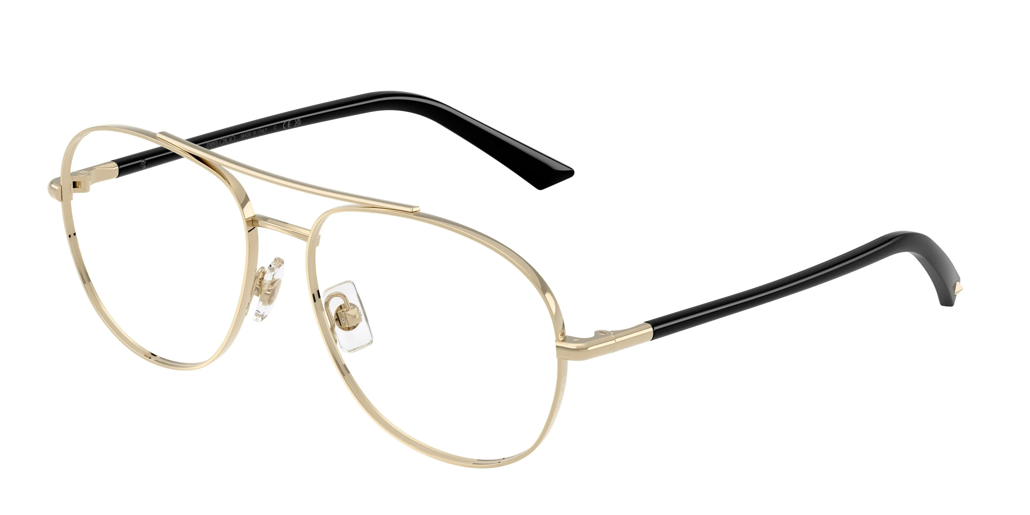 Jimmy Choo JC2021 3006 Montature da vista Metallo Oro Trasparente Pilot Normale - immagine 1