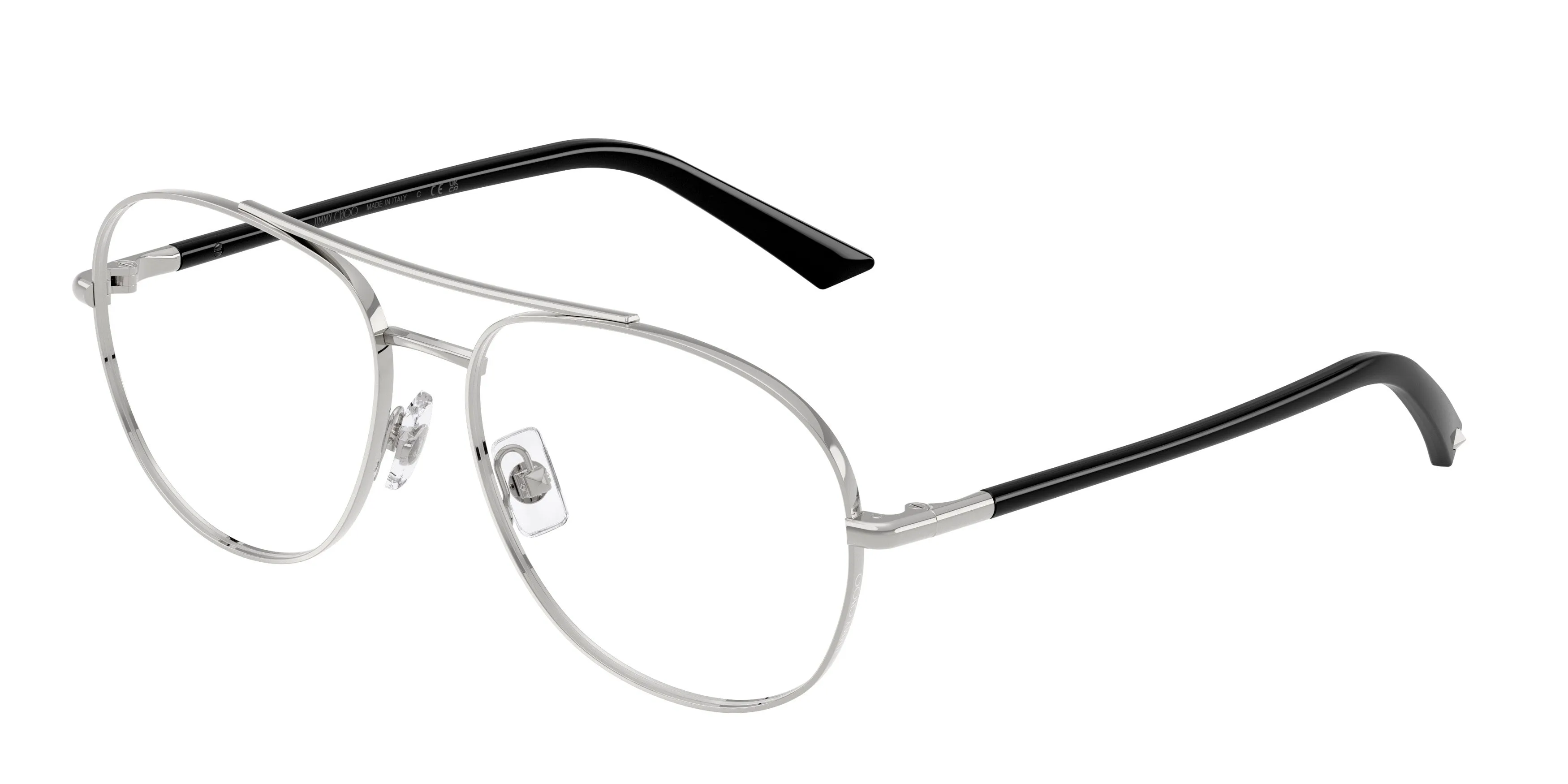 Jimmy Choo JC2021 3002 Montature da vista Metallo Argento Trasparente Pilot Normale - immagine 1