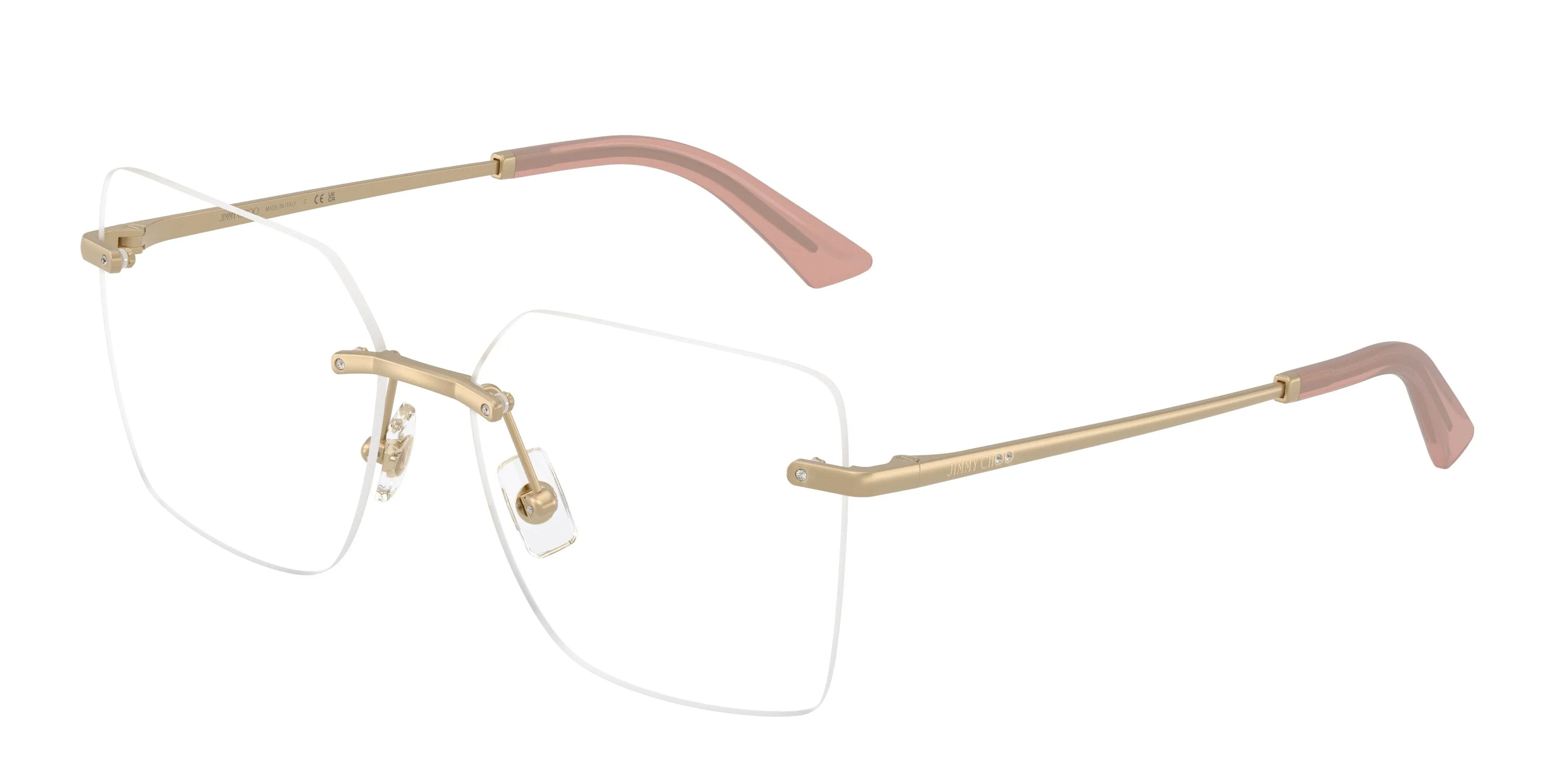 Jimmy Choo JC2020B 3028 Montature da vista Metallo Oro Trasparente Squadrata Normale - immagine 1