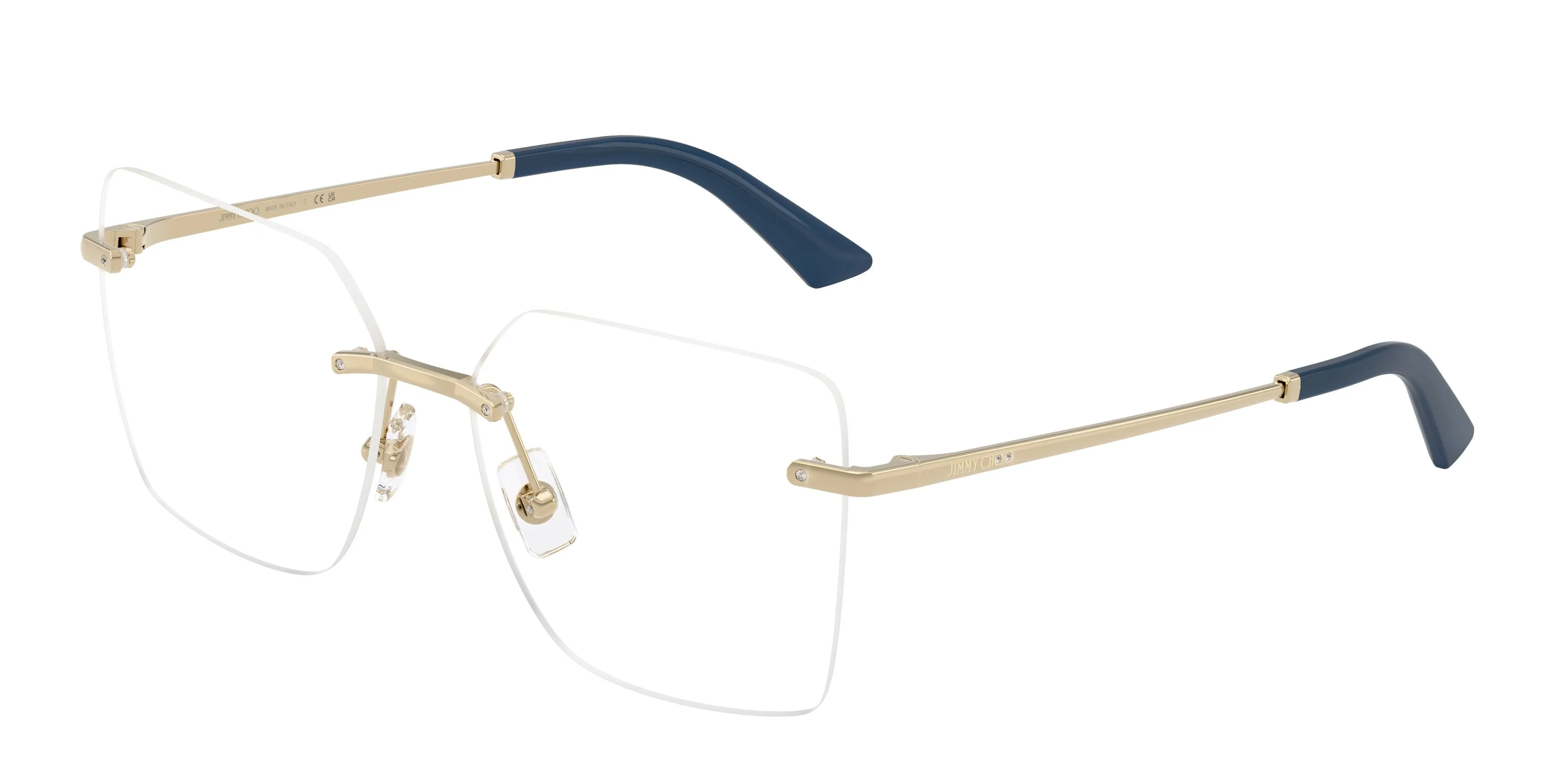 Jimmy Choo JC2020B 3027 Montature da vista Metallo Oro Trasparente Squadrata Normale - immagine 1