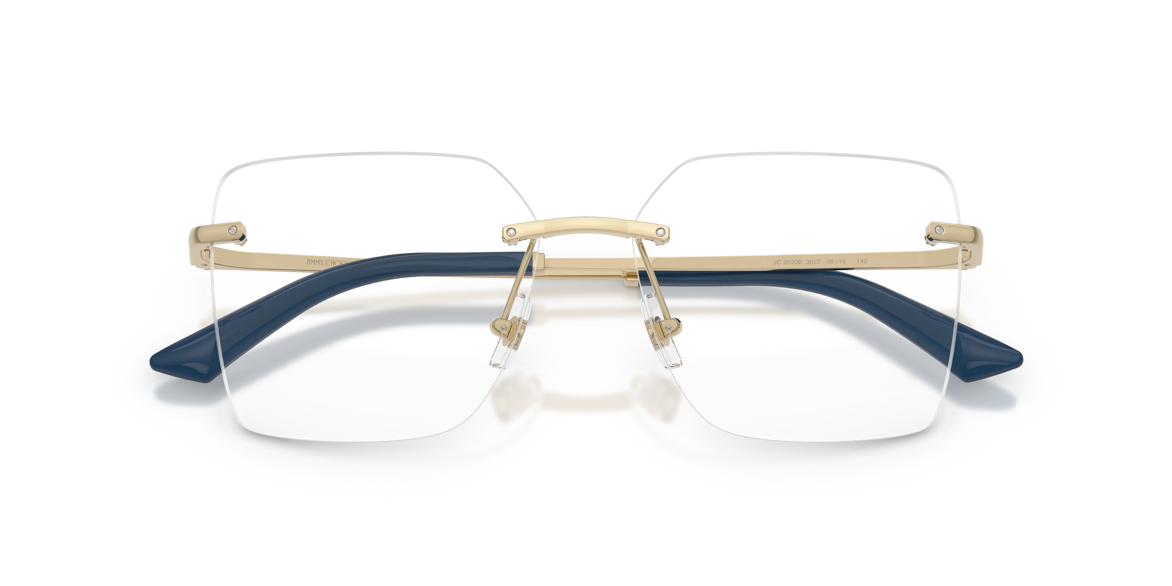 Jimmy Choo JC2020B 3027 Montature da vista Metallo Oro Trasparente Squadrata Normale - immagine 2